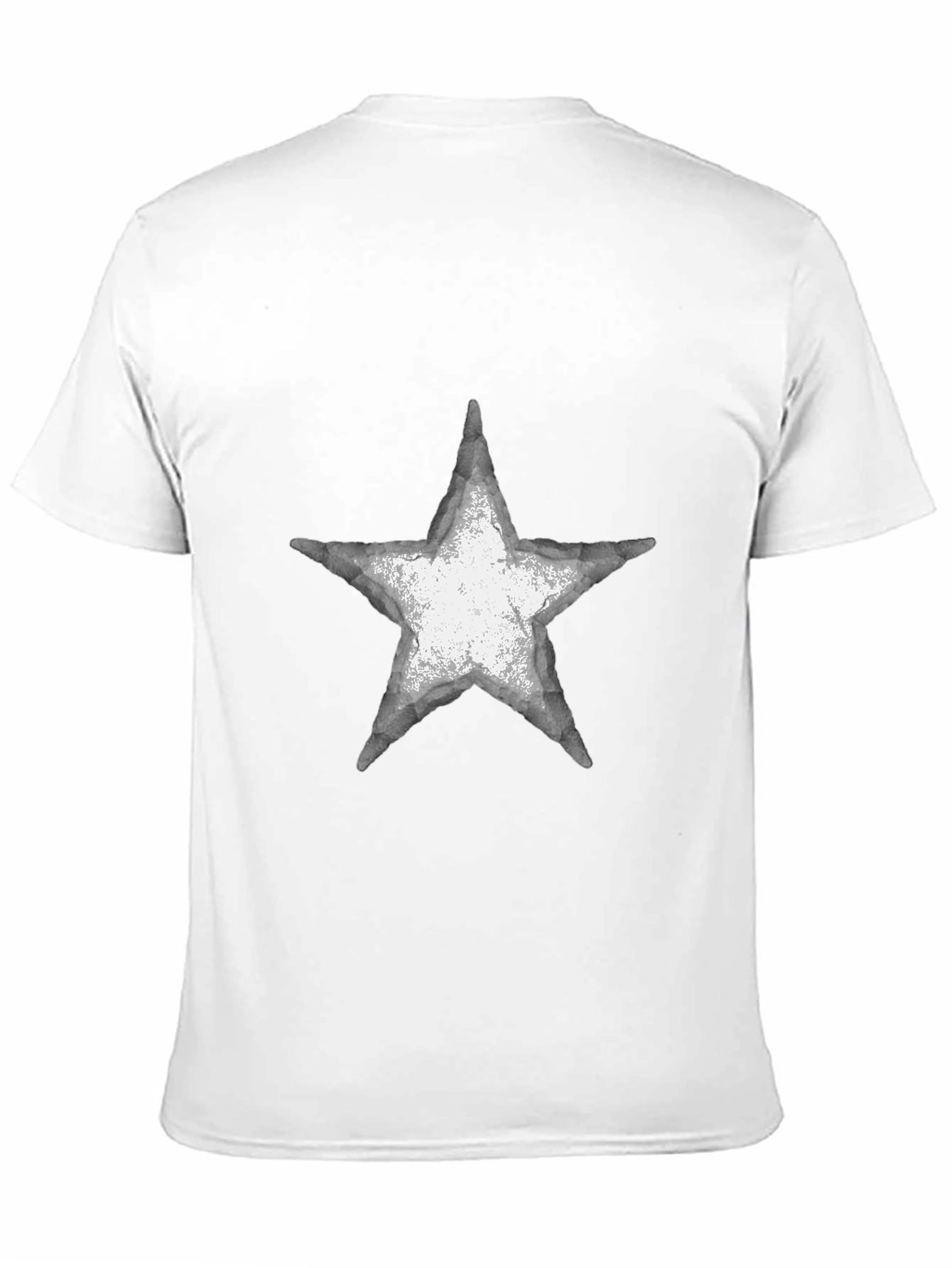 Distressed Star Graphic Tee - Casual Black T-Shirt