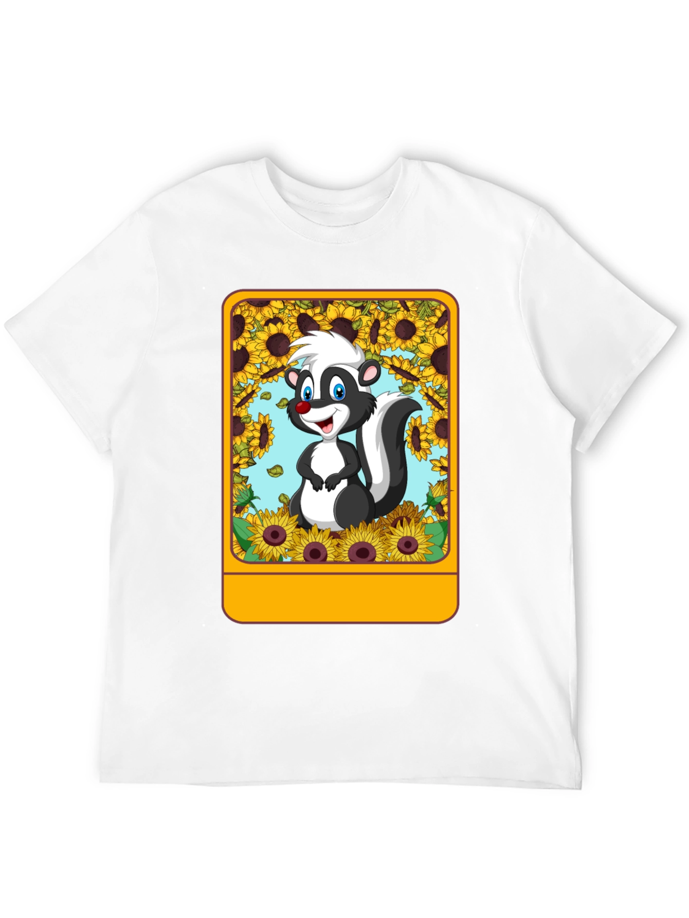 Skunk & Sunflower Graphic Tee - Unisex Black T-Shirt