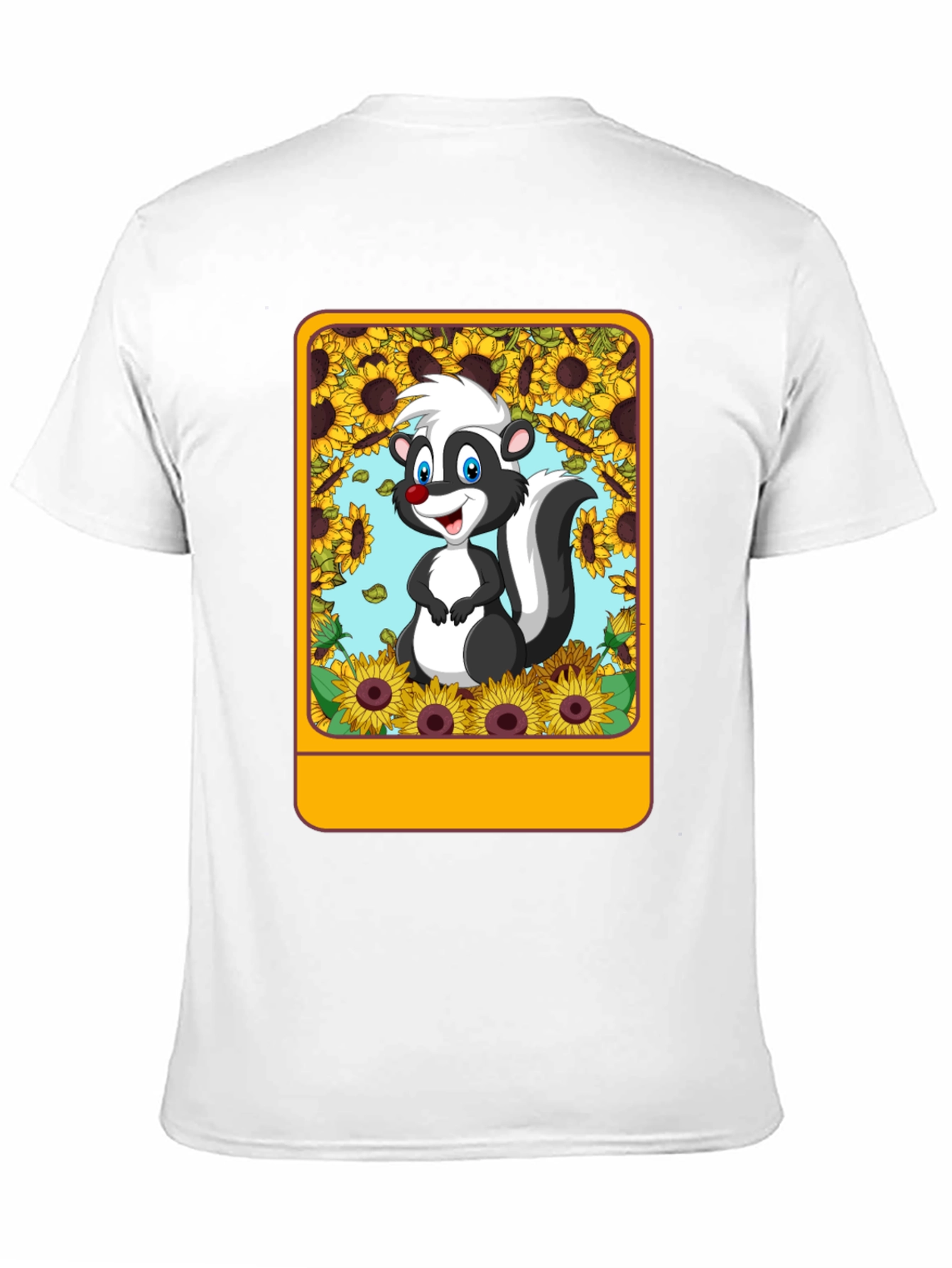 Skunk & Sunflower Graphic Tee - Unisex Black T-Shirt