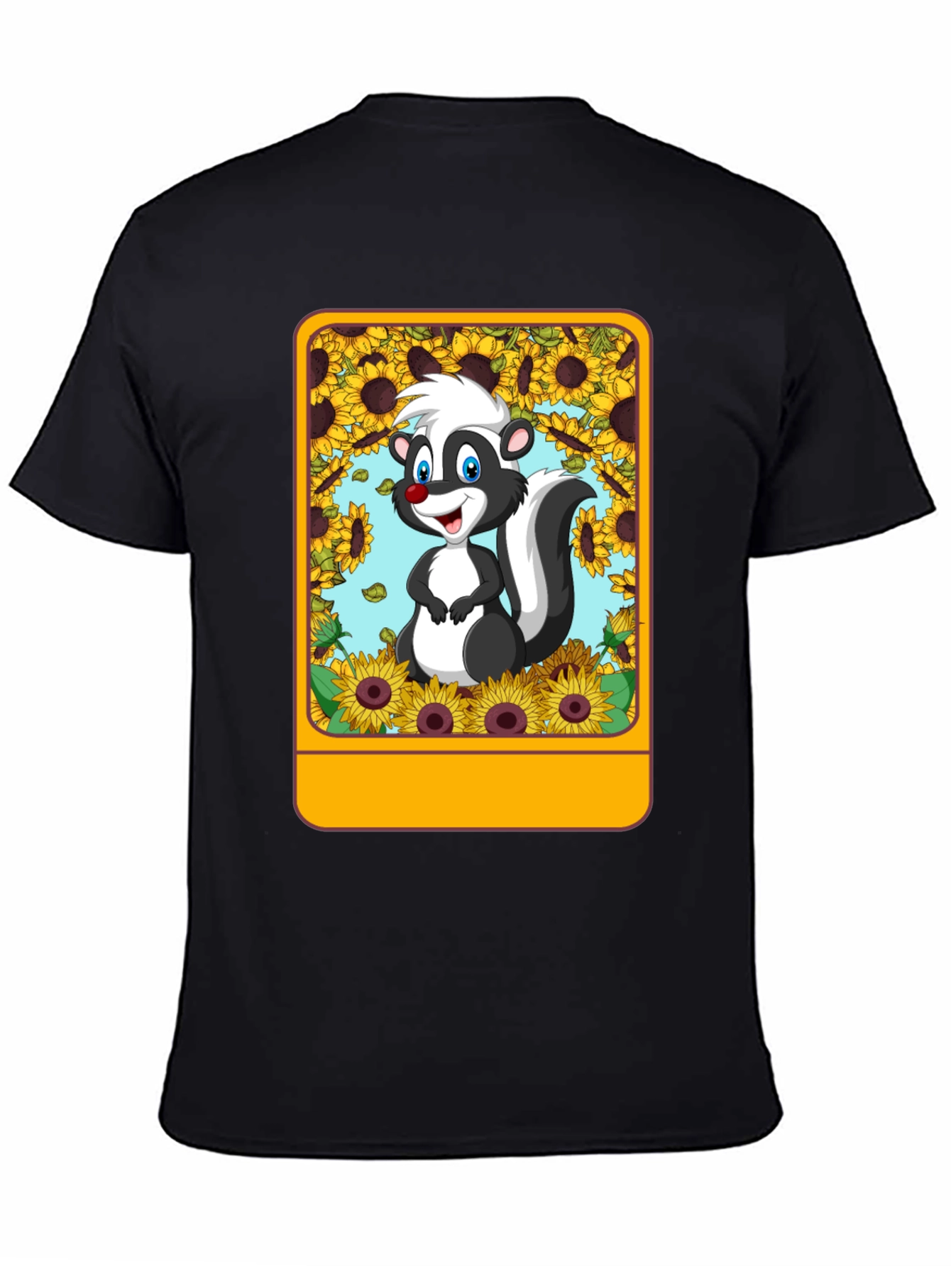 Skunk & Sunflower Graphic Tee - Unisex Black T-Shirt