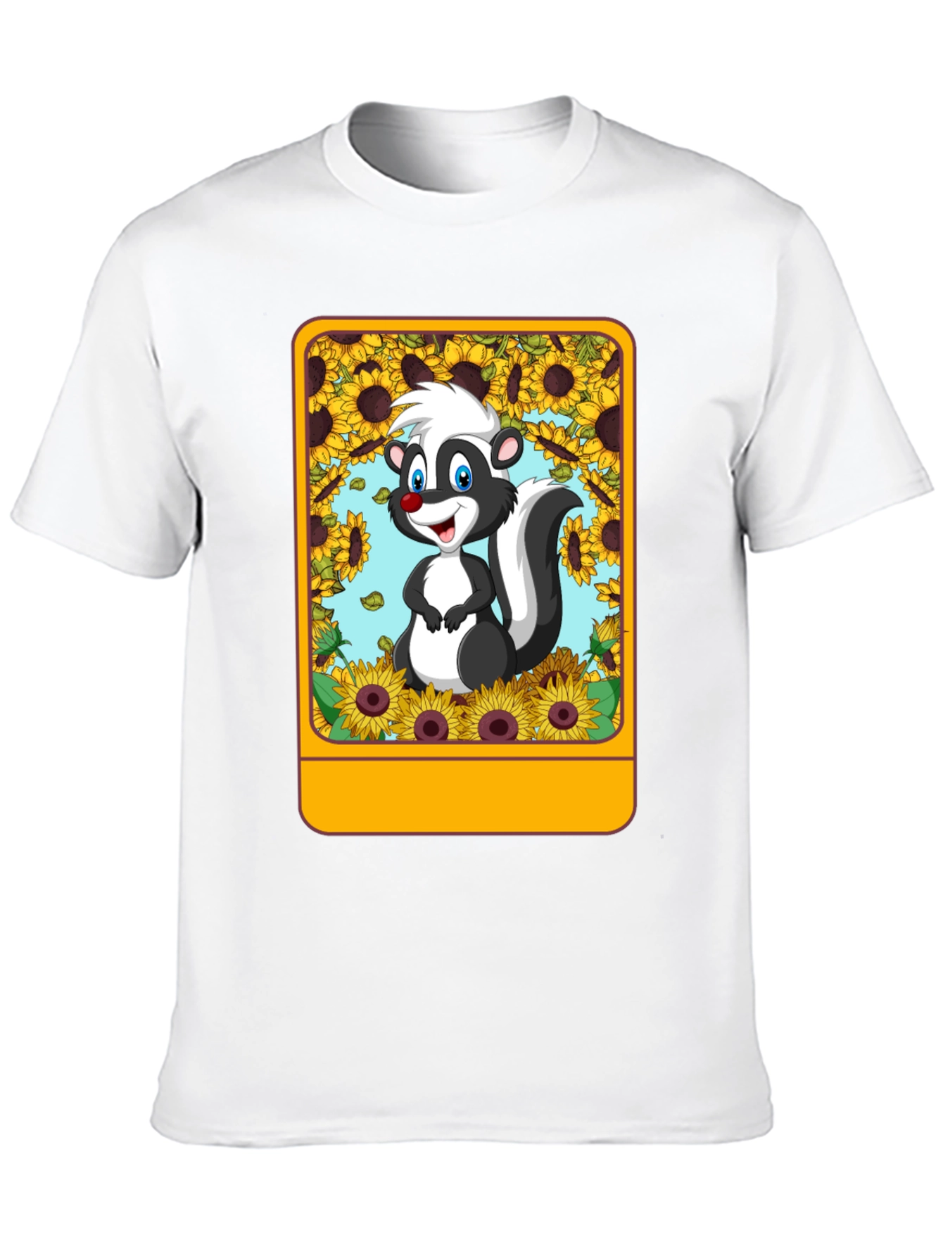 Skunk & Sunflower Graphic Tee - Unisex Black T-Shirt
