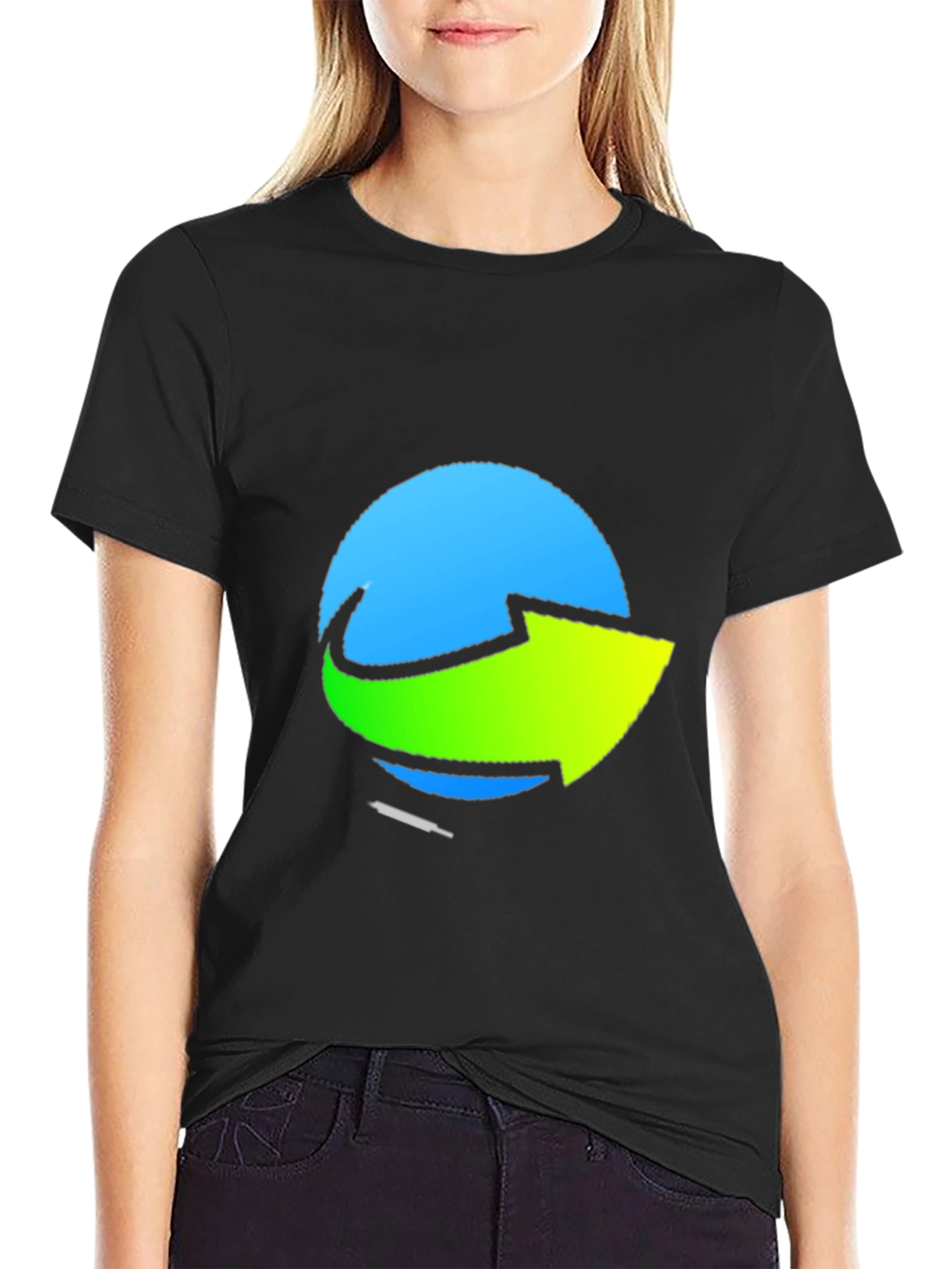 Stylish Graphic Tee - Blue & Green Arrow Design