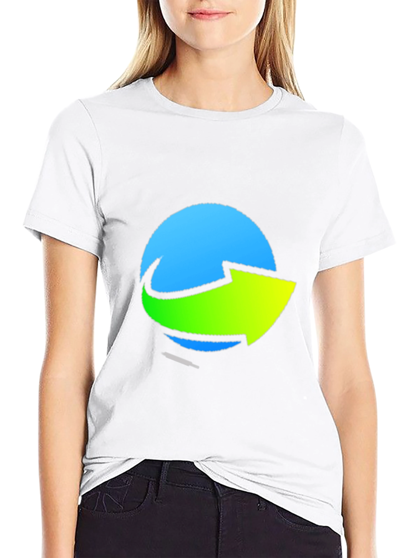 Stylish Graphic Tee - Blue & Green Arrow Design