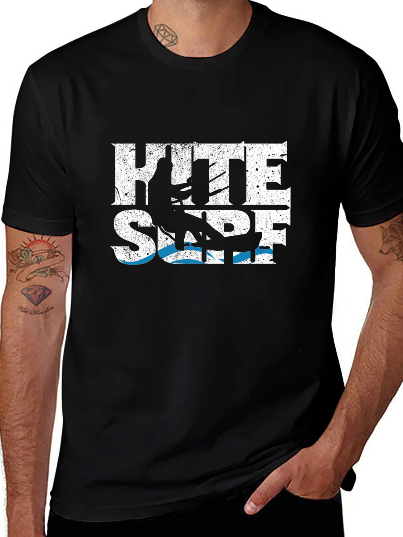 Kite Surf Graphic Tee - Black