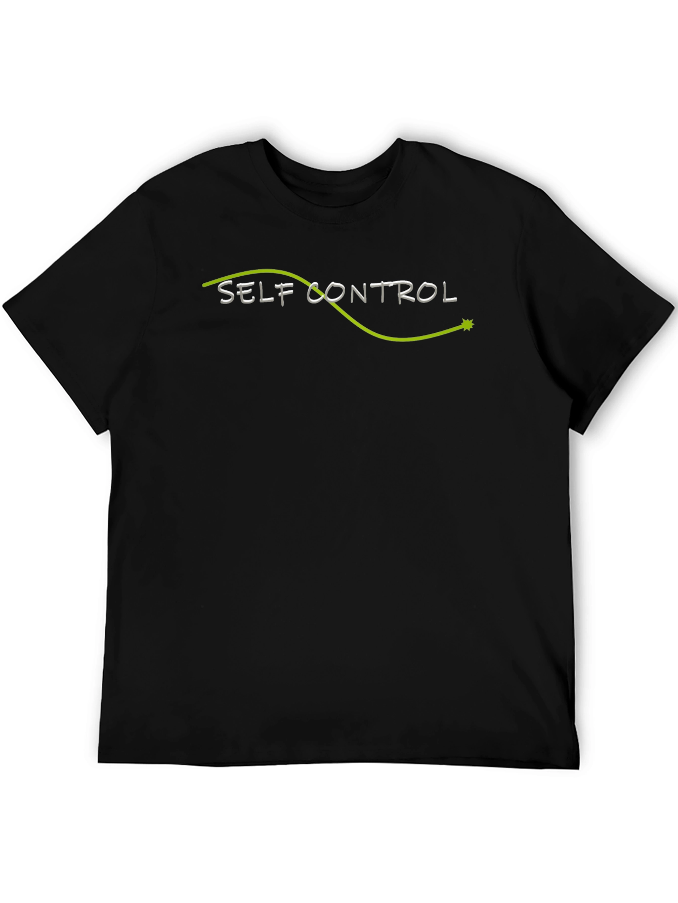 Self Control Graphic T-Shirt Black Crew Neck Tee