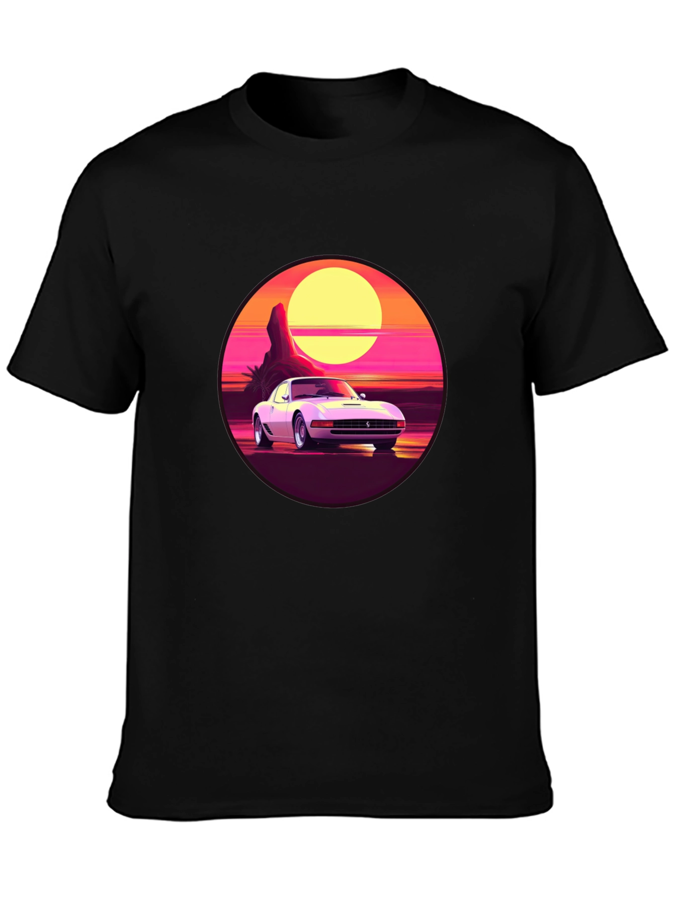 Retro Car Graphic Tee - Sunset Vibes