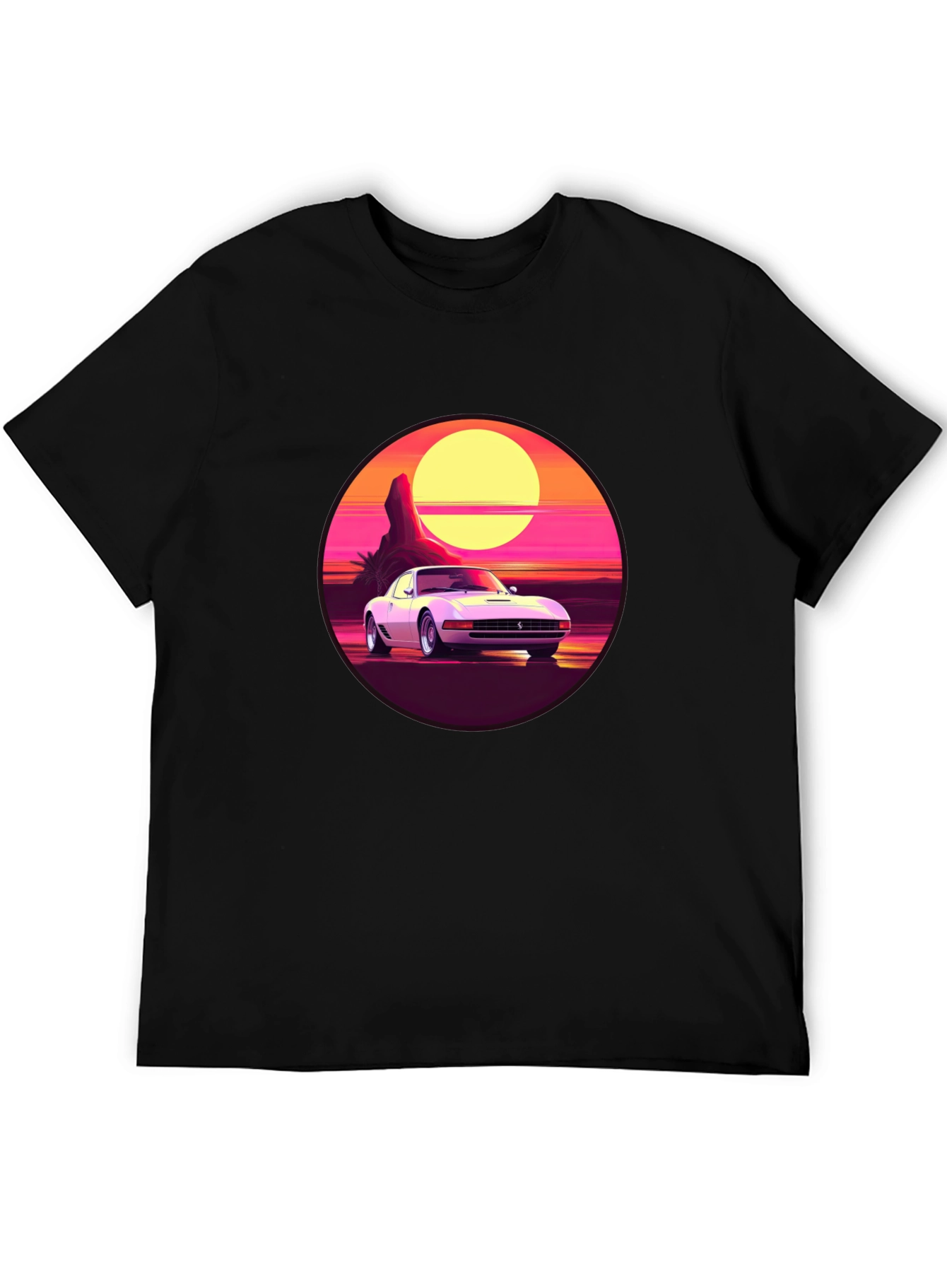 Retro Car Graphic Tee - Sunset Vibes