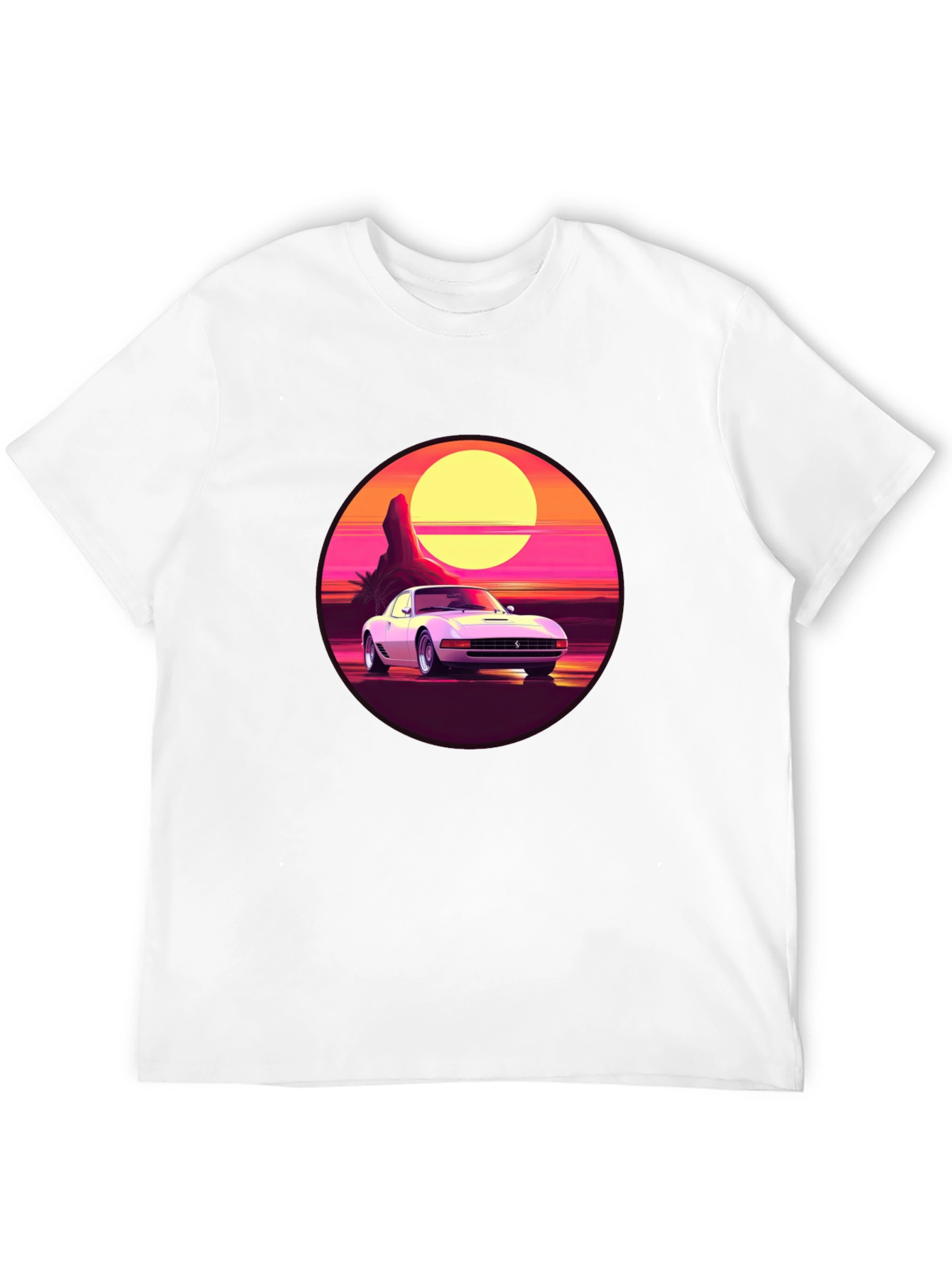 Retro Car Graphic Tee - Sunset Vibes