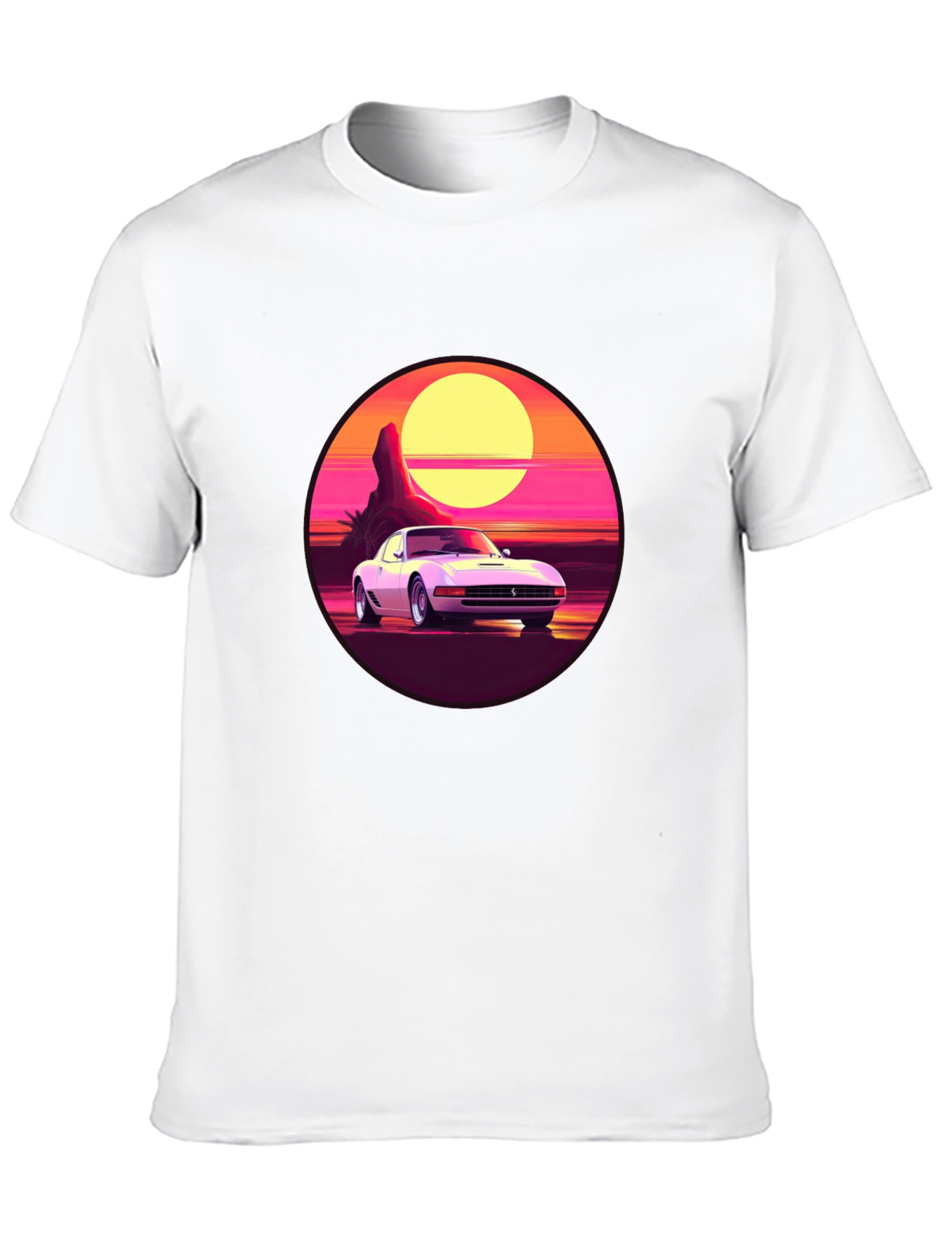 Retro Car Graphic Tee - Sunset Vibes