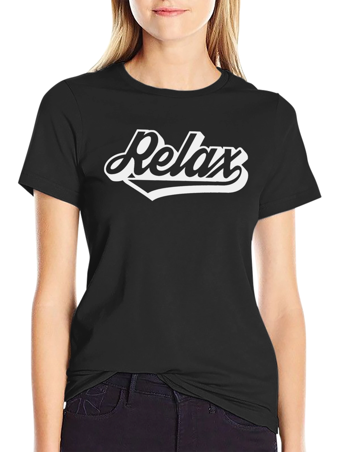 Relax Graphic T-Shirt - Black Casual Comfort