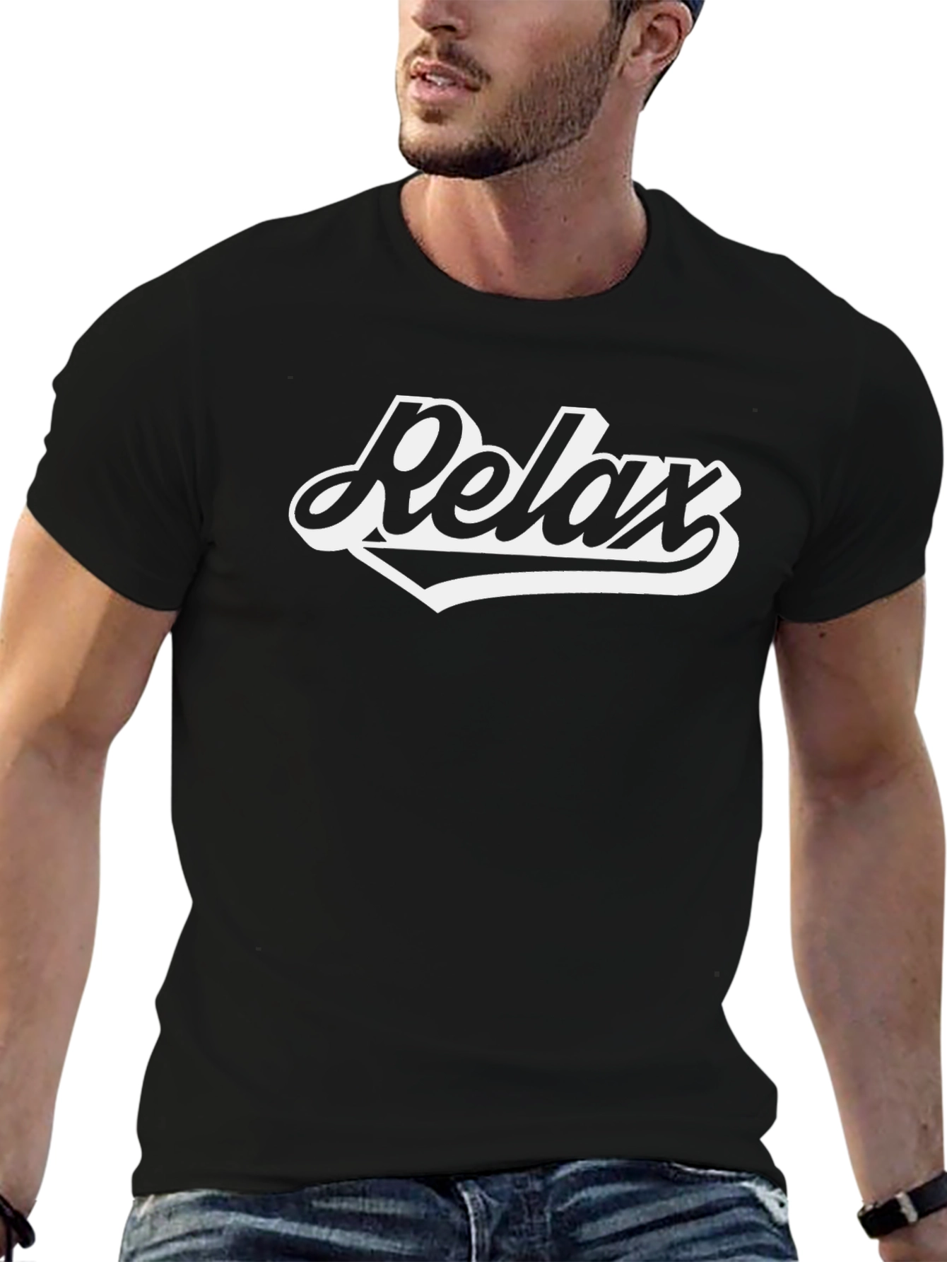 Relax Graphic T-Shirt - Black Casual Comfort