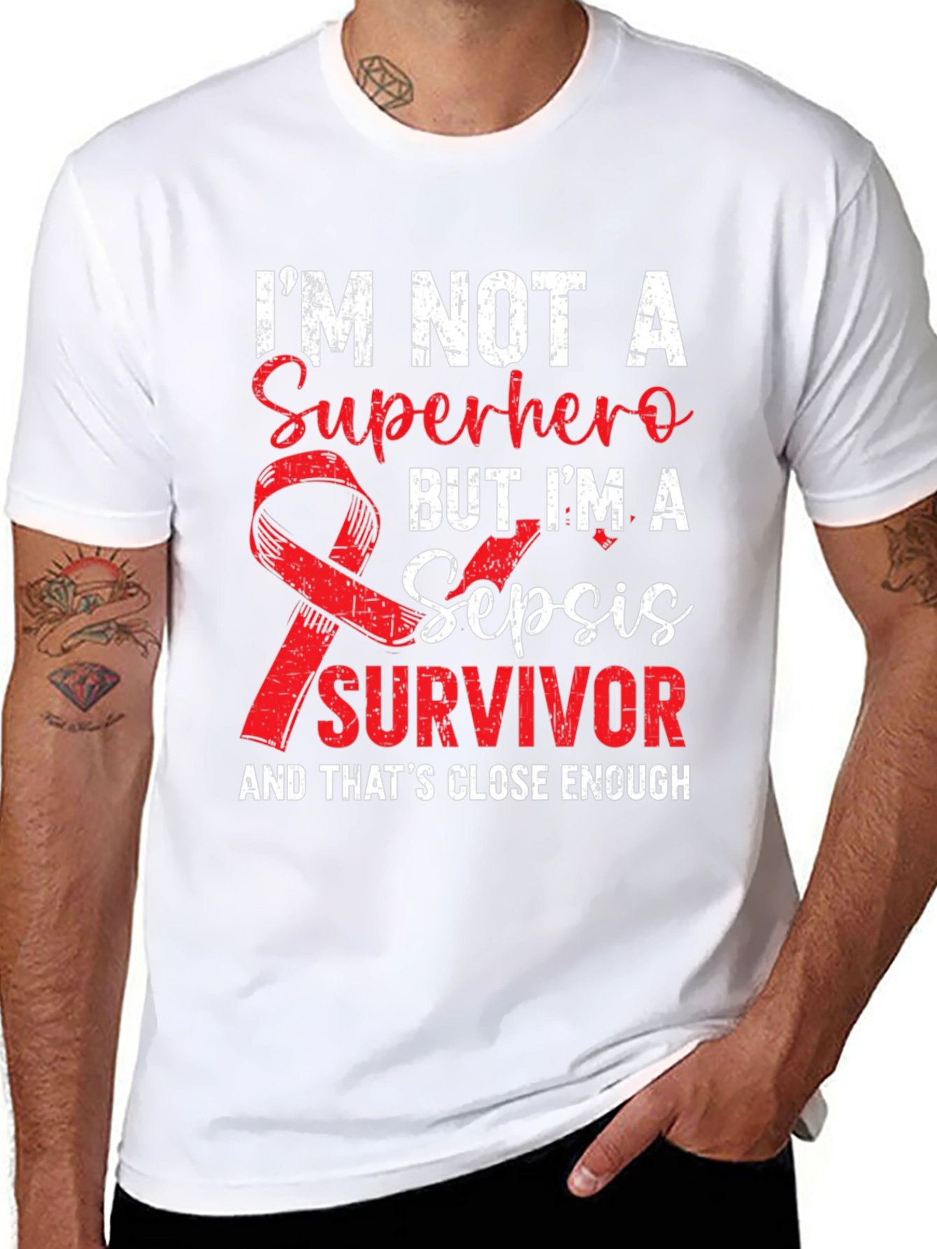 Sepsis Survivor T-Shirt - Superhero Enough