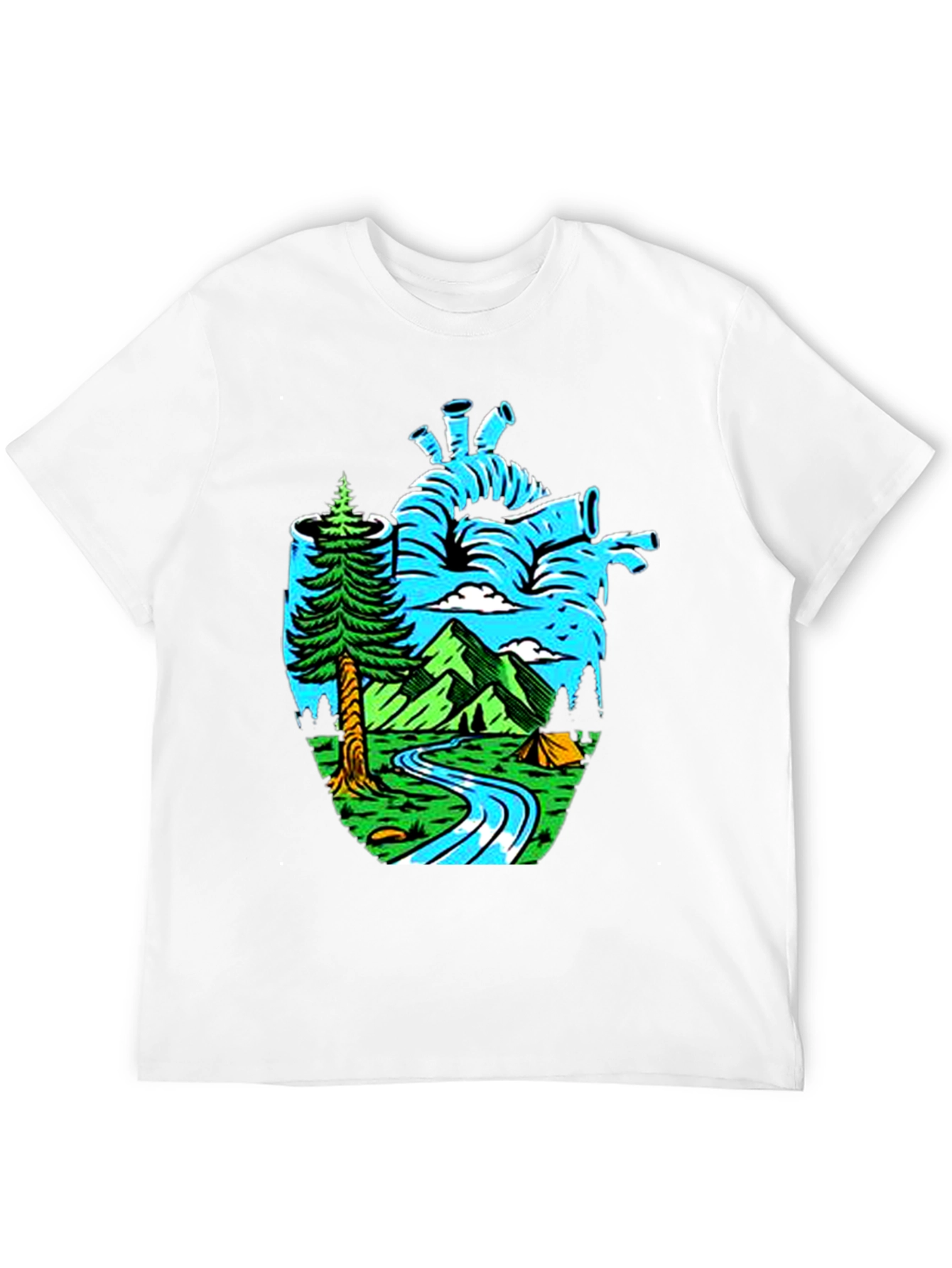 Nature Heart Graphic Tee - Black