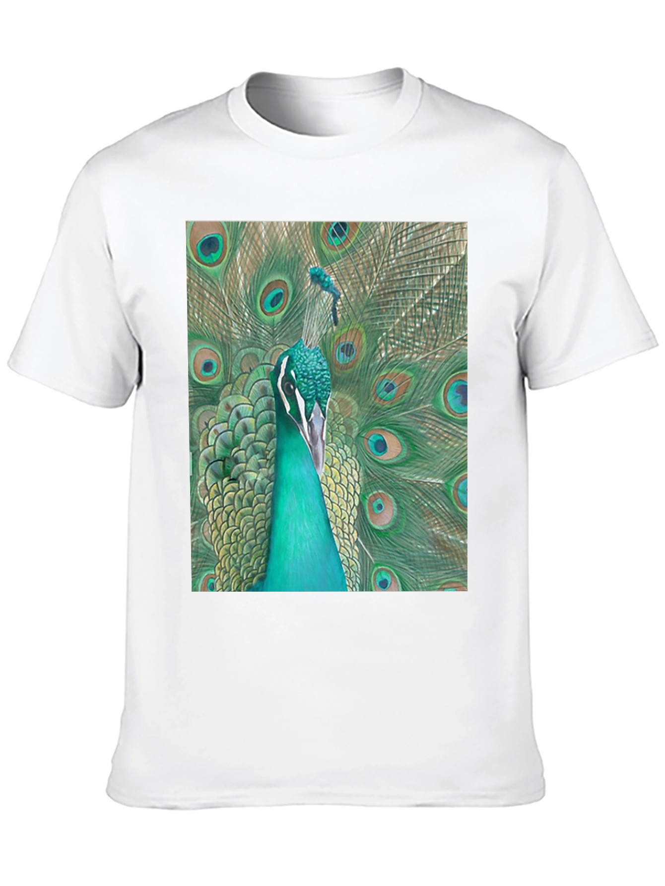 Peacock Graphic Tee - Stylish Mens Black T-Shirt