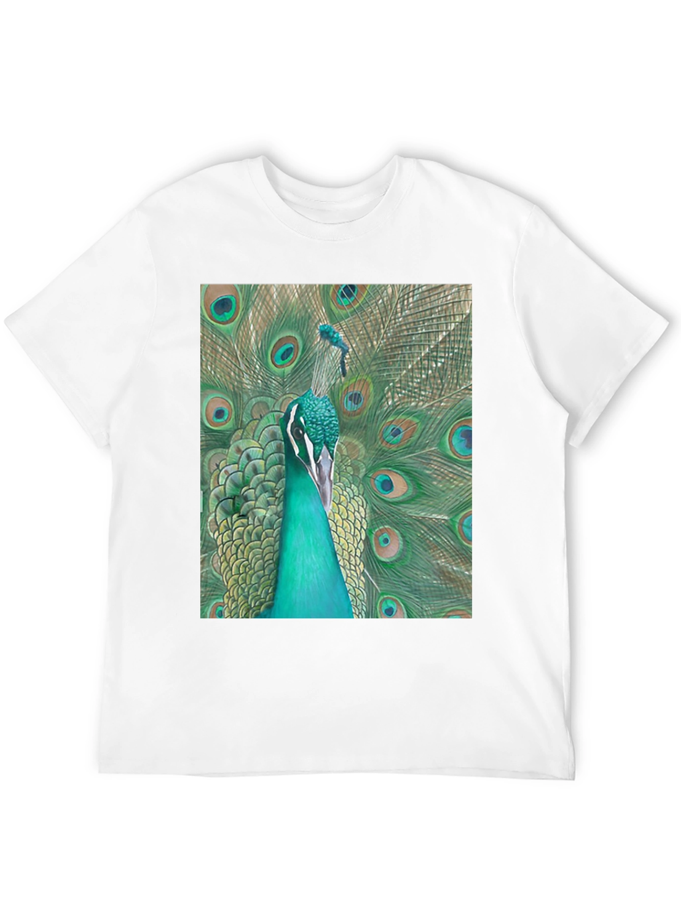 Peacock Graphic Tee - Stylish Mens Black T-Shirt