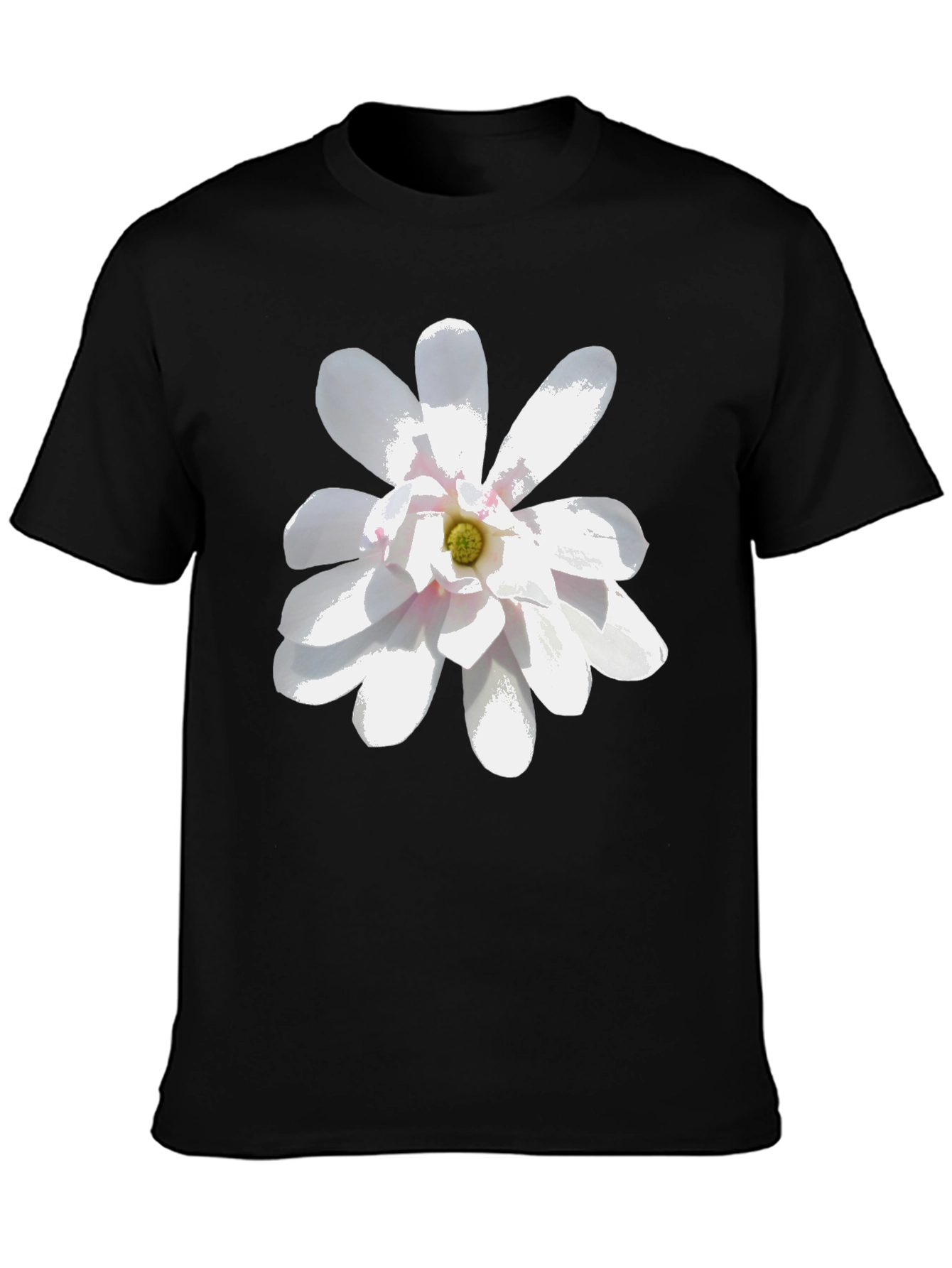 Floral Graphic Tee - Stylish Black T-Shirt