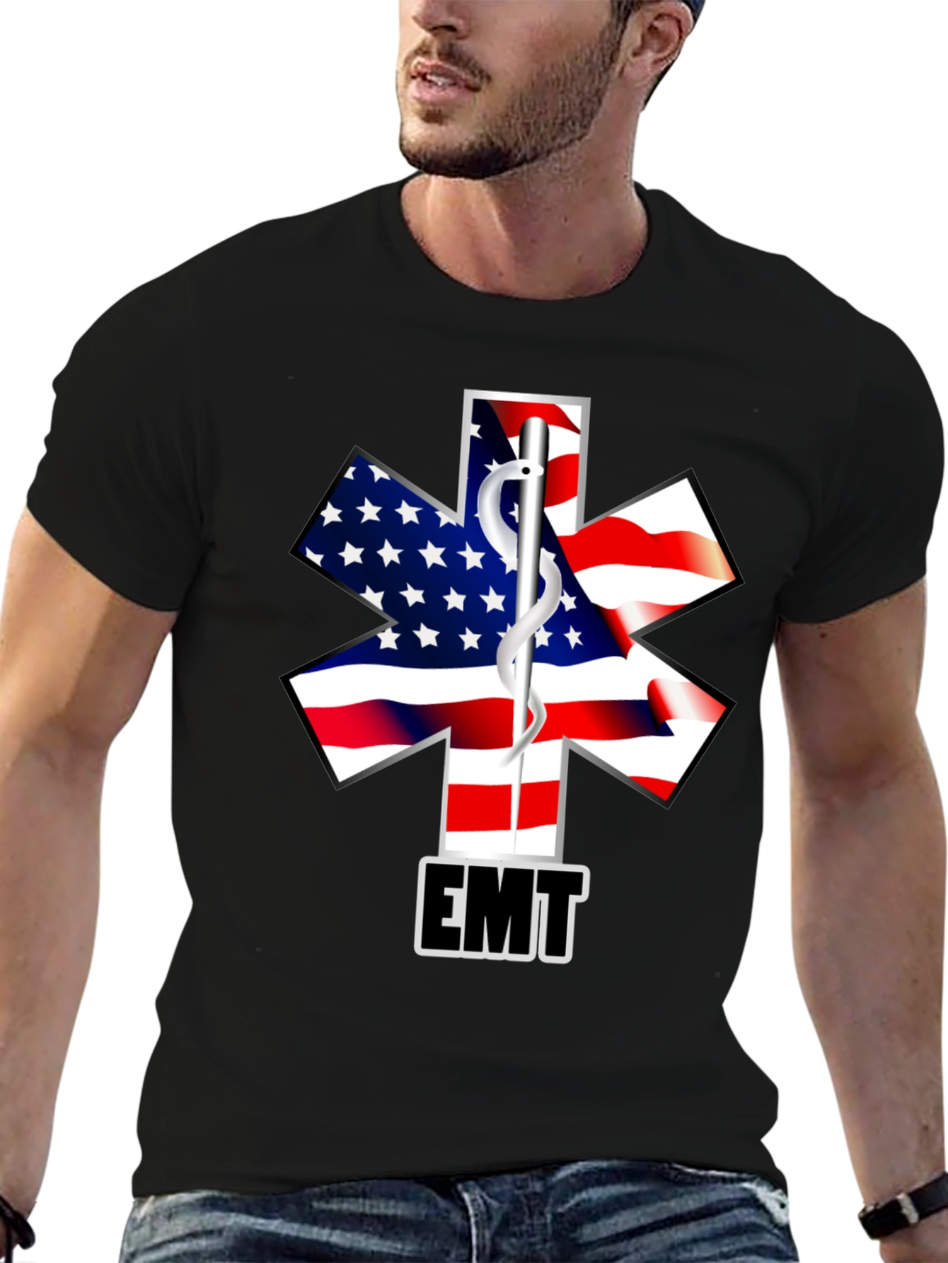 EMT American Flag Star T-Shirt