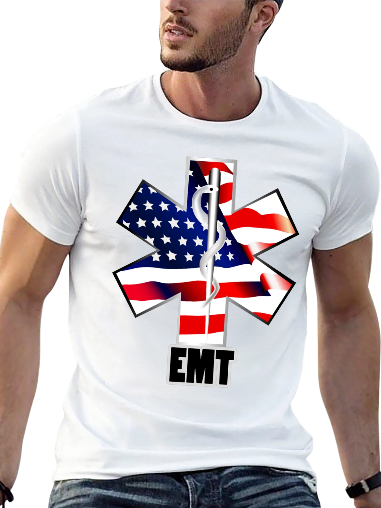 EMT American Flag Star T-Shirt
