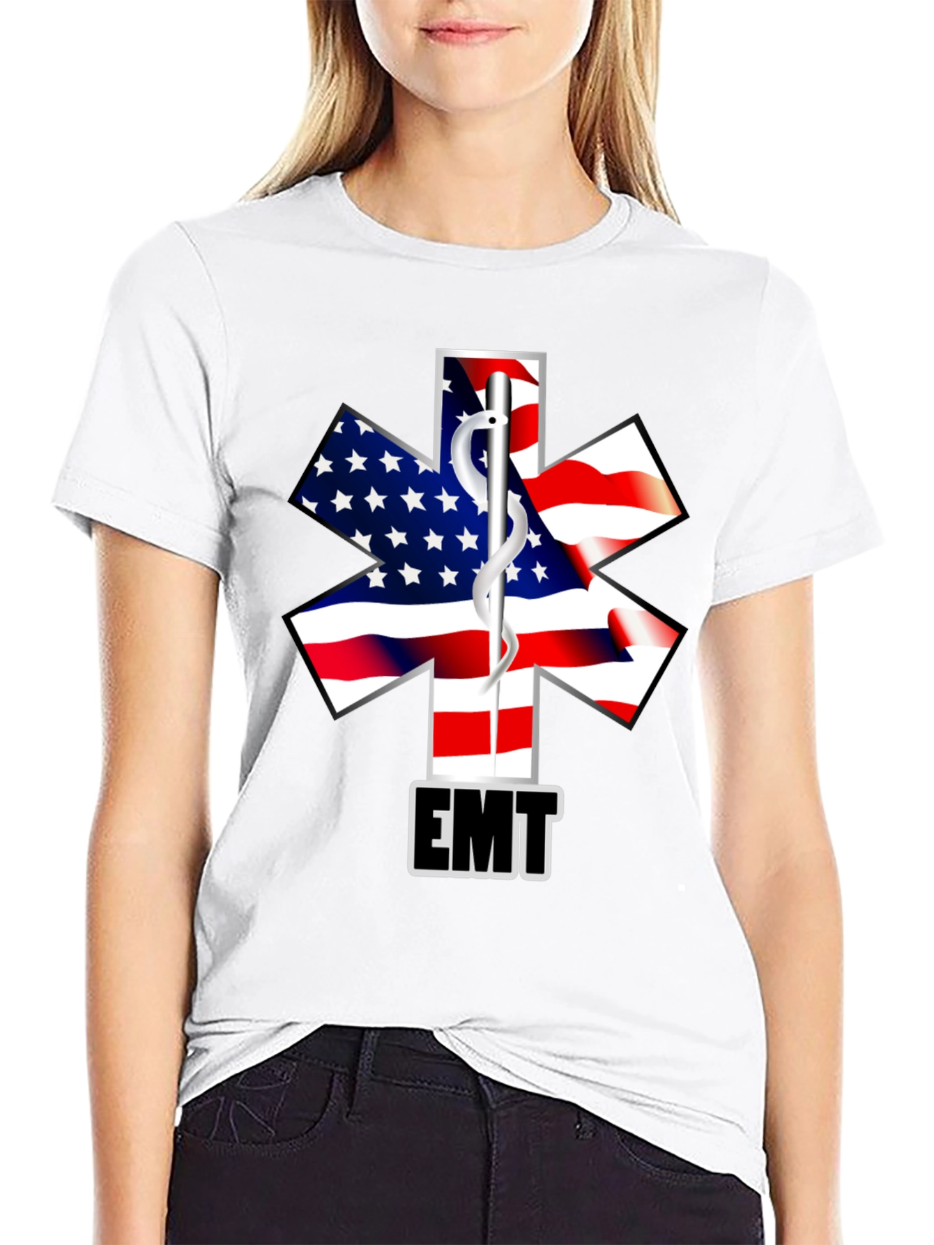EMT American Flag Star T-Shirt