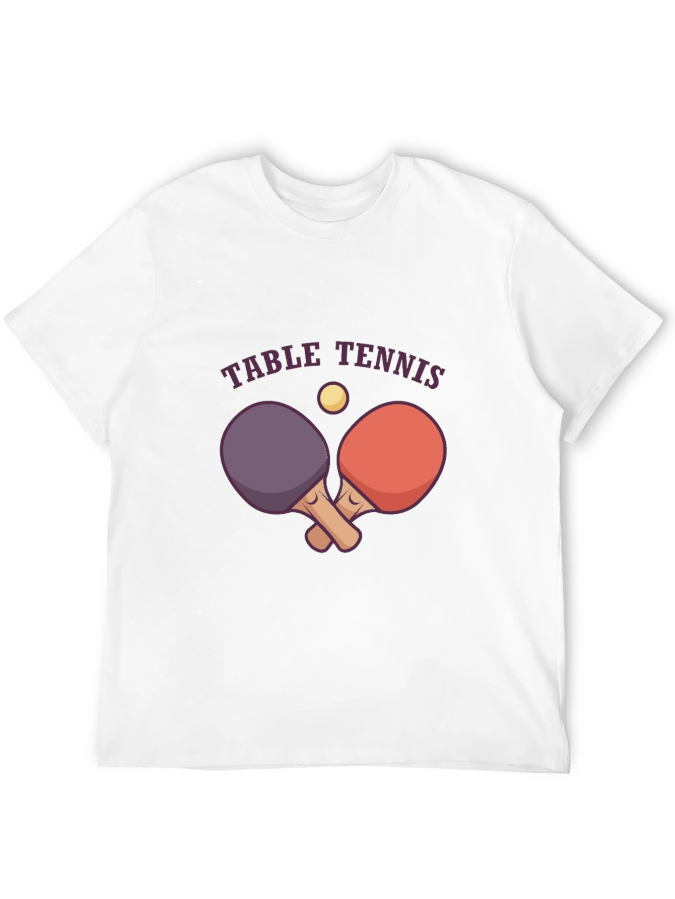 Table Tennis Graphic Tee - Black Cotton T-Shirt