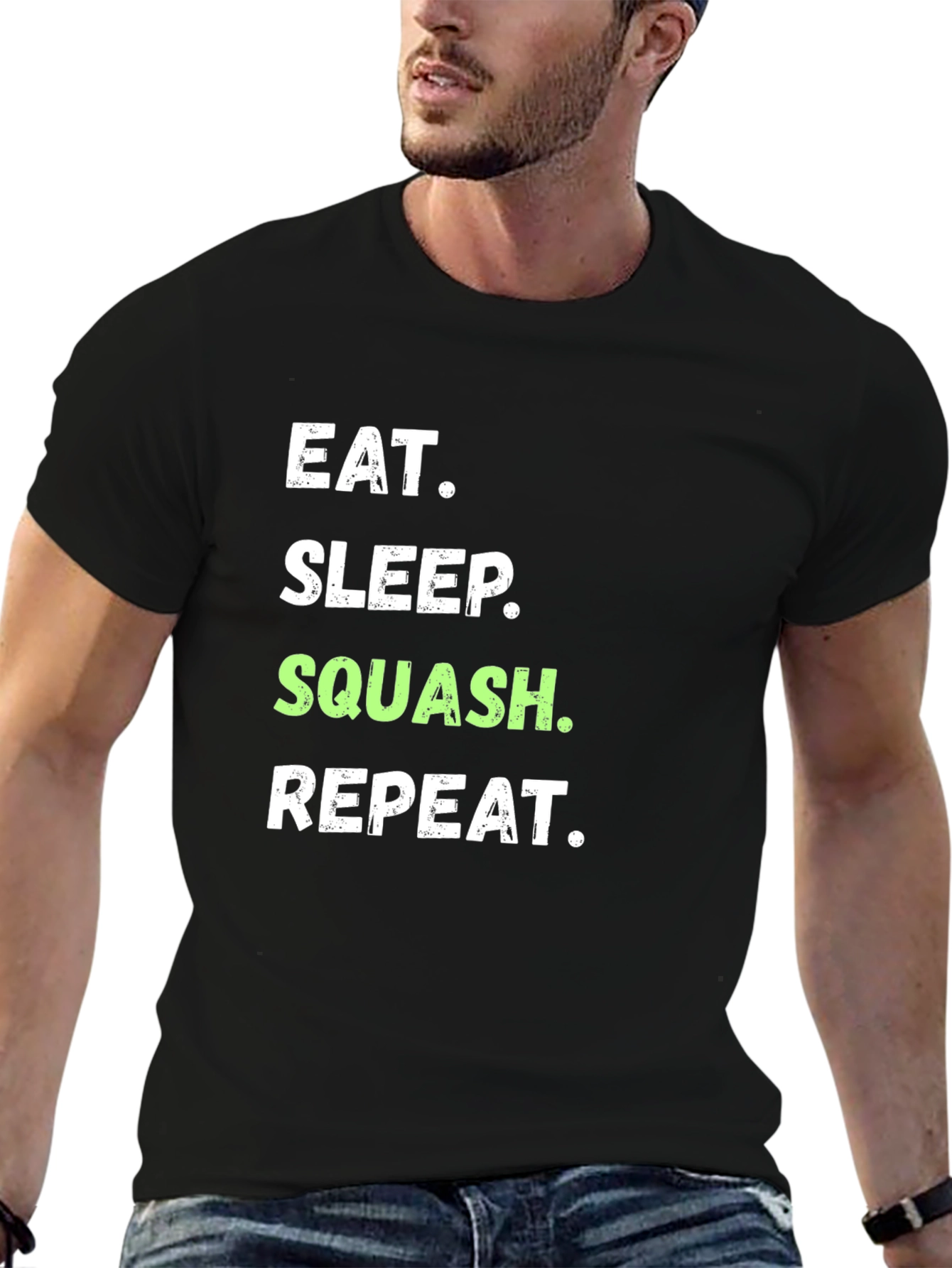 Eat Sleep Squash Repeat Black T-Shirt