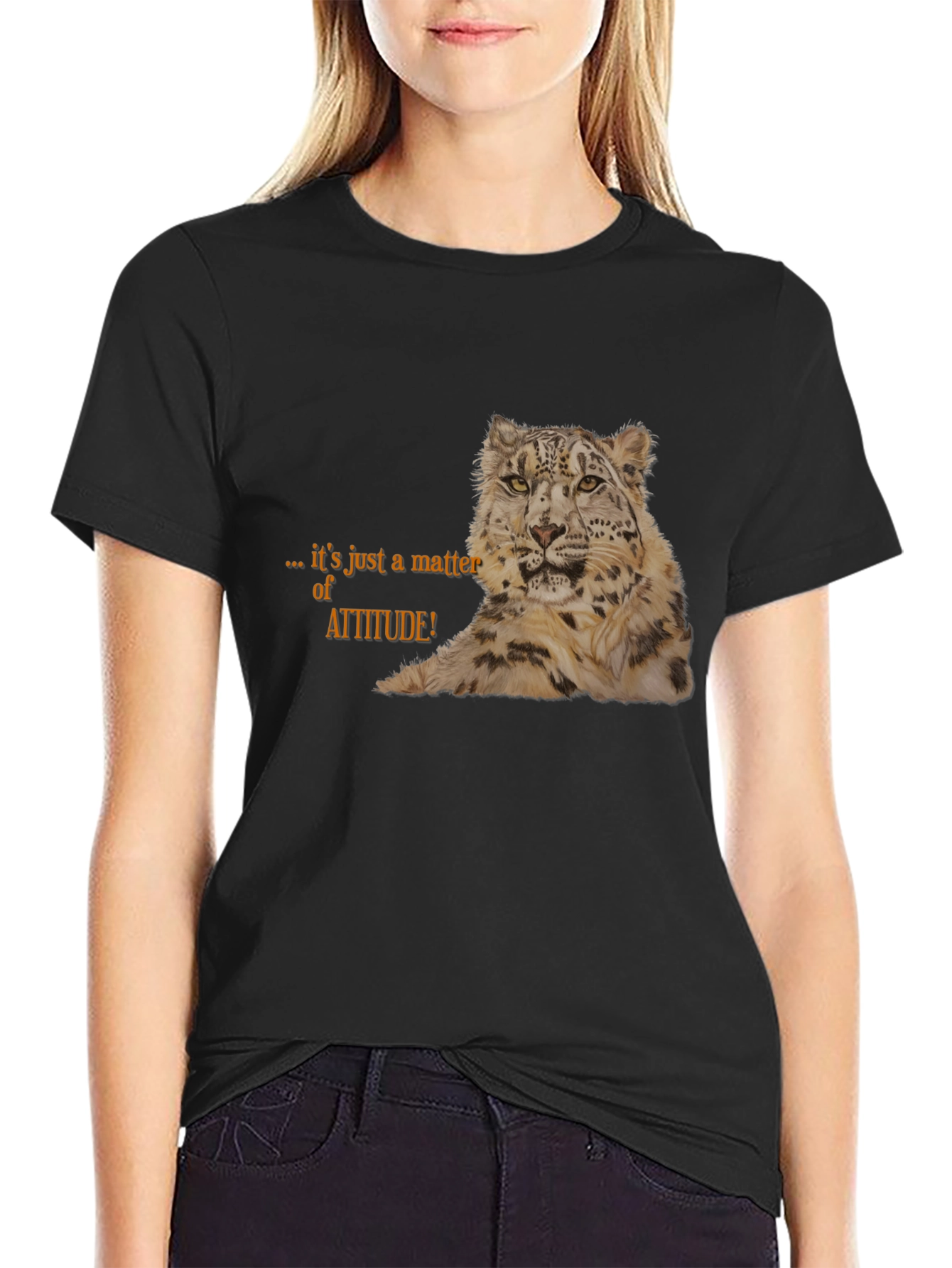 Attitude Snow Leopard Graphic Tee