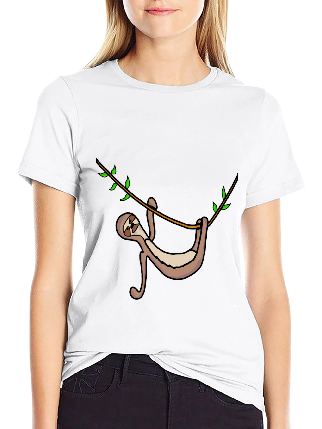 Sloth Hanging On Tree Branch Graphic Tee