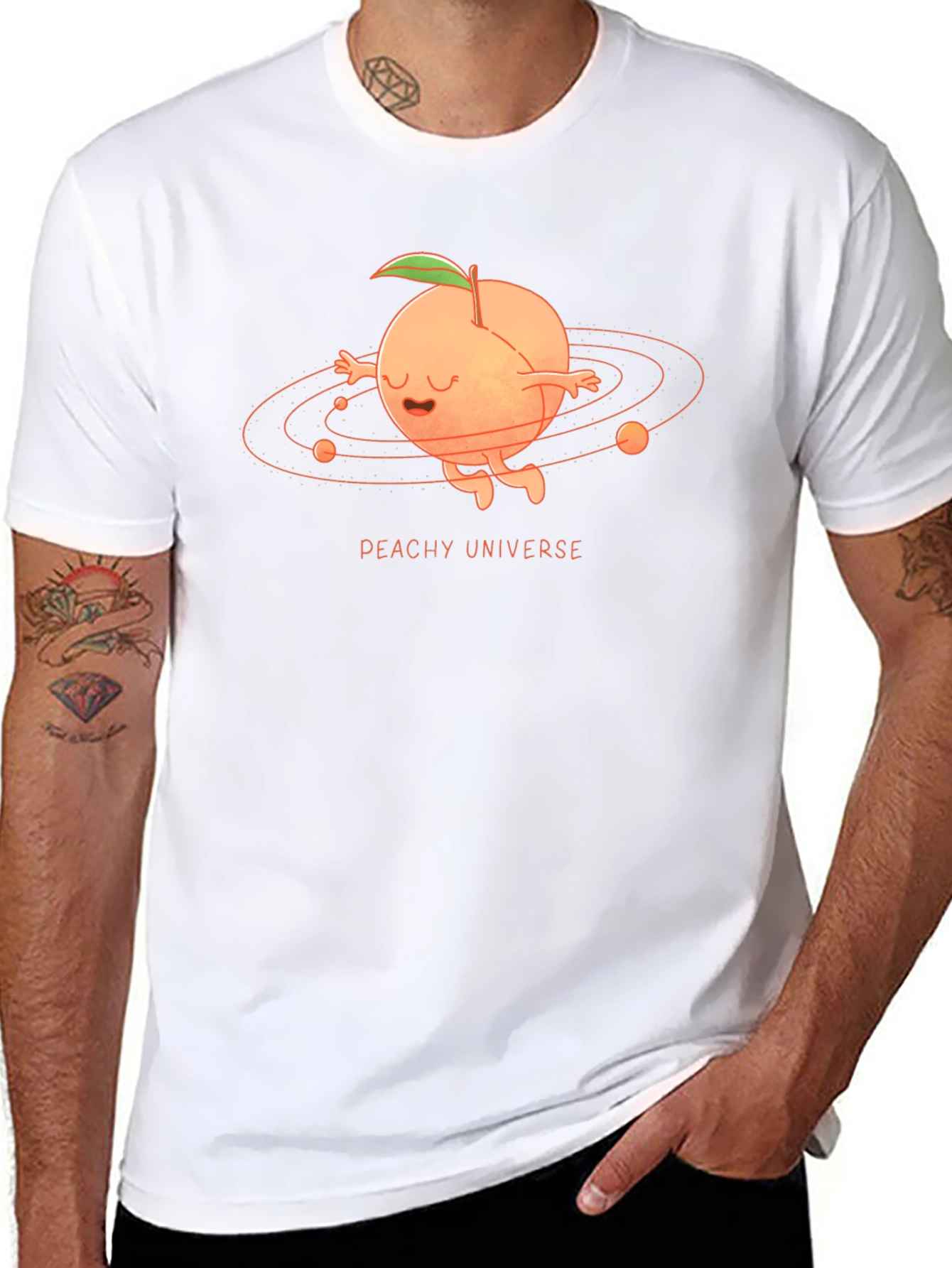 Peachy Universe Graphic Tee - Black