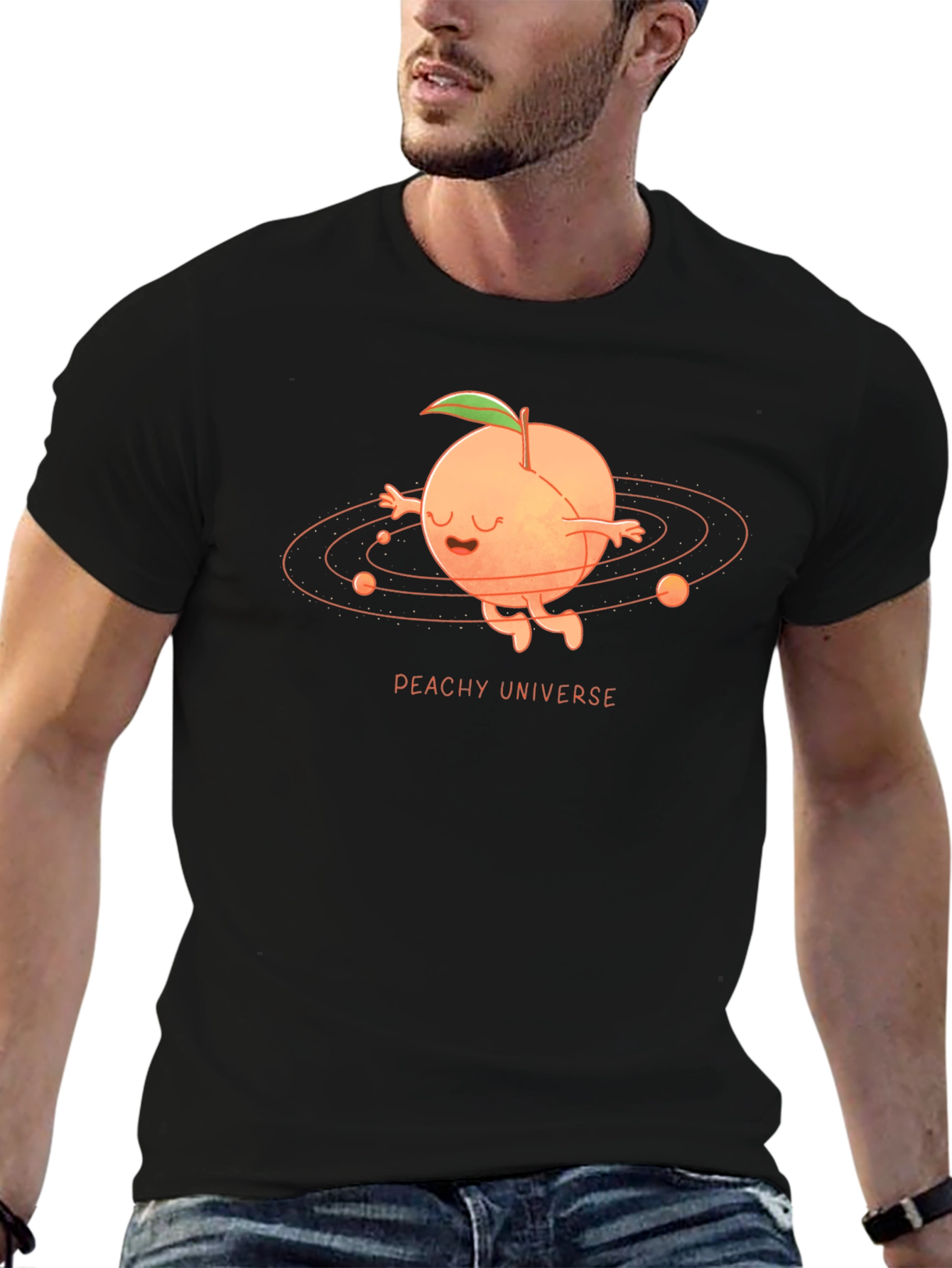 Peachy Universe Graphic Tee - Black