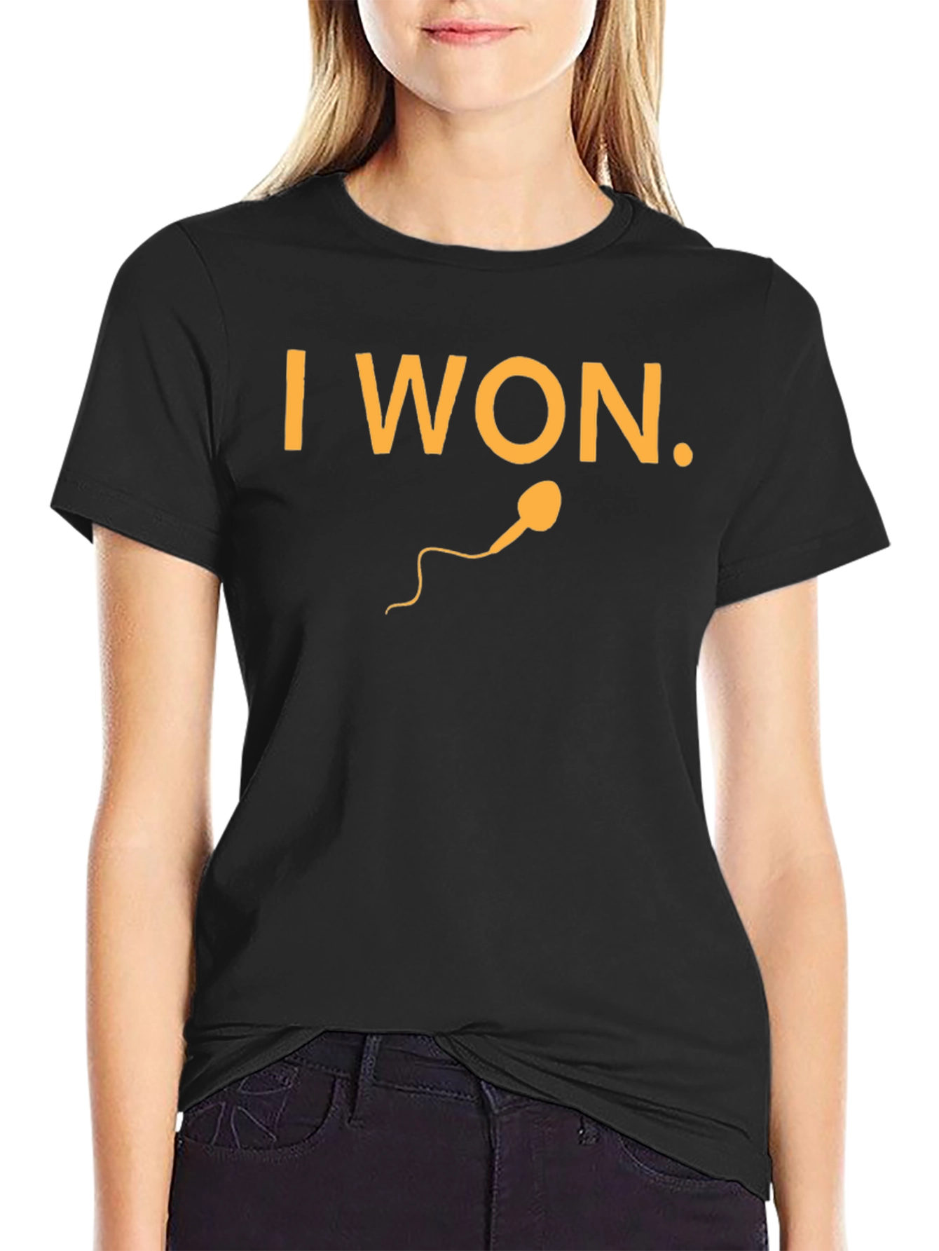I Won Black Graphic Tee - Funny Design