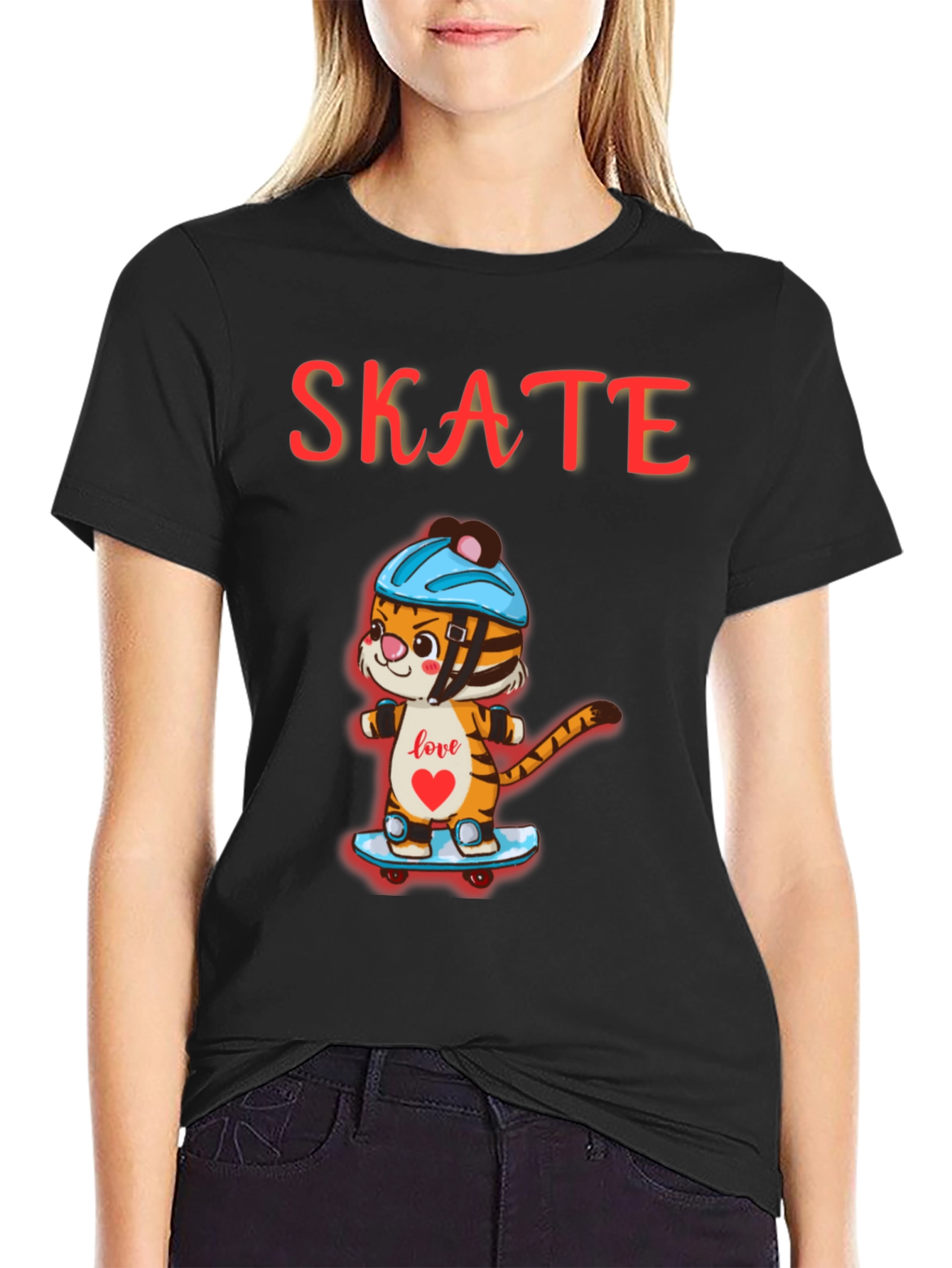 Skateboarding Tiger Graphic Tee
