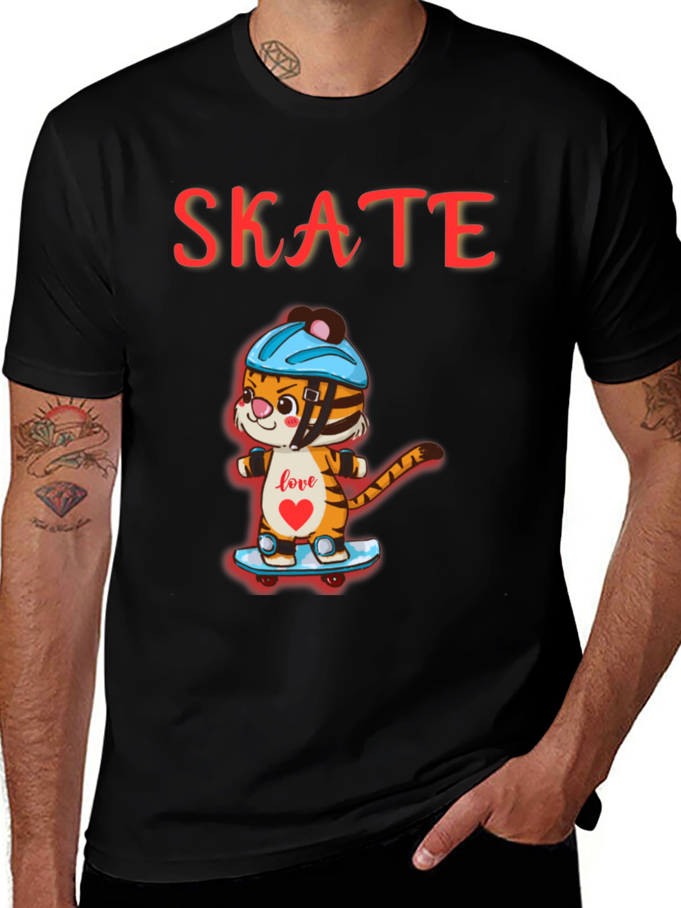 Skateboarding Tiger Graphic Tee
