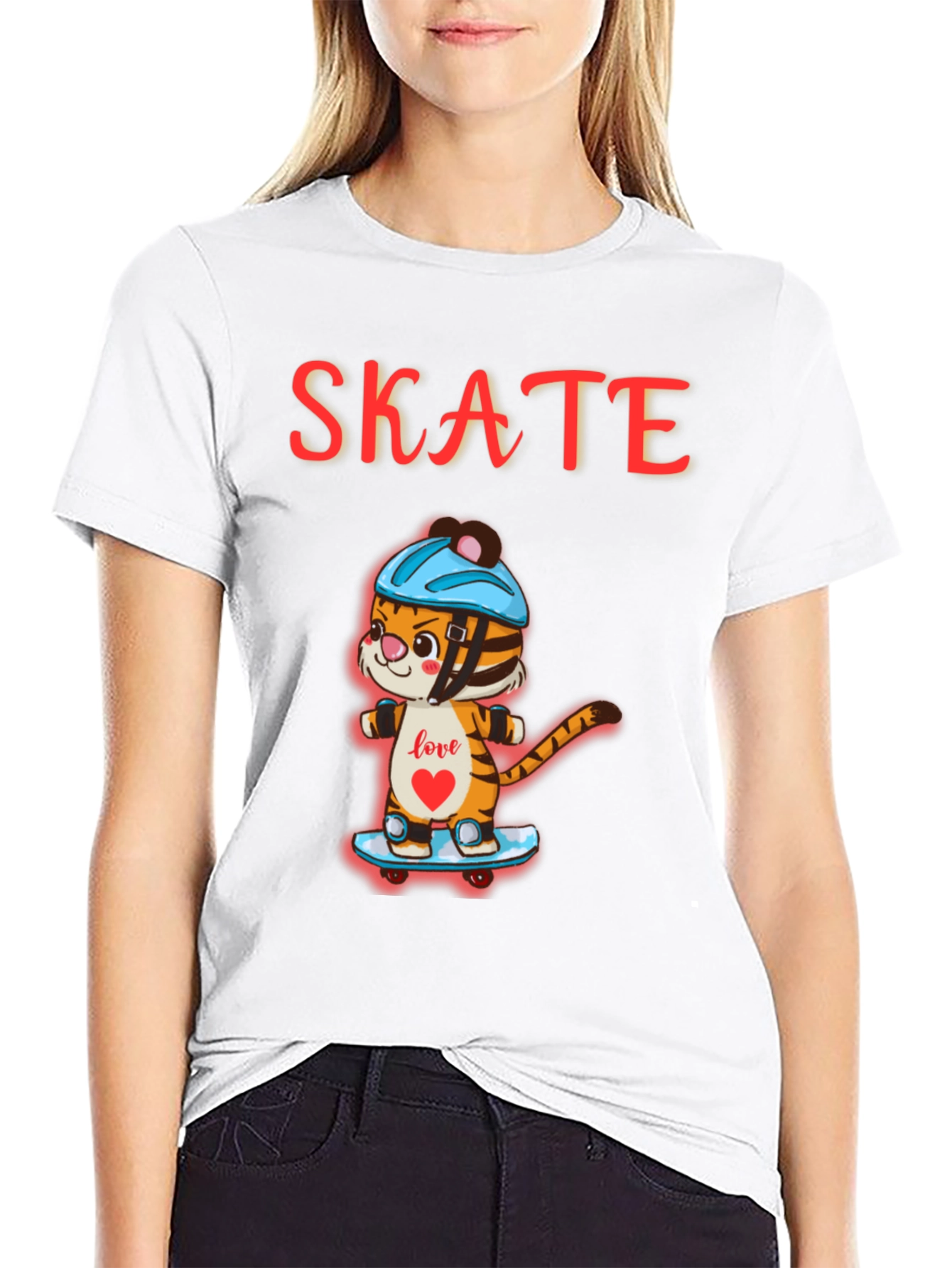 Skateboarding Tiger Graphic Tee