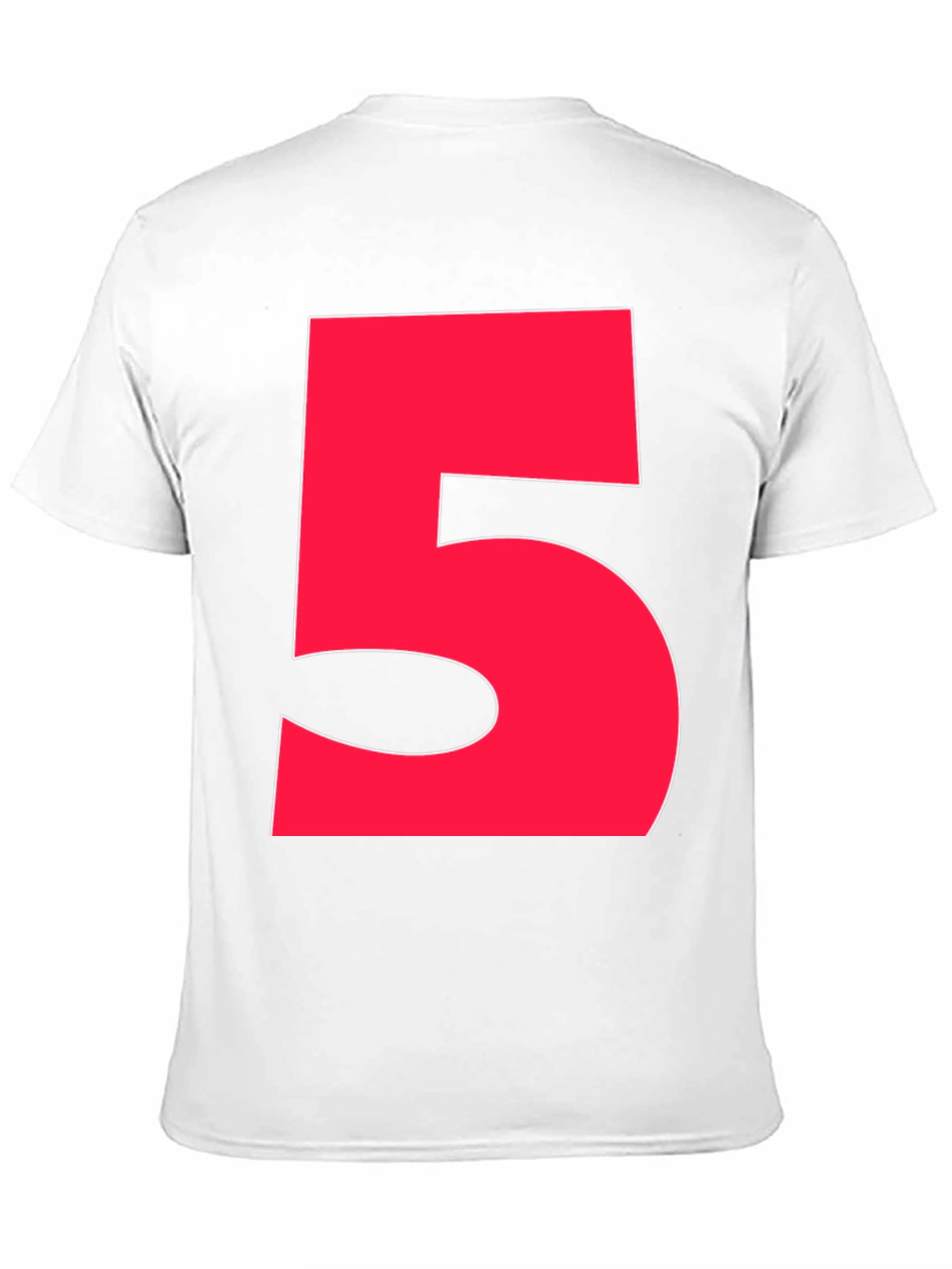 Bold Red Number 5 Graphic Tee - Black