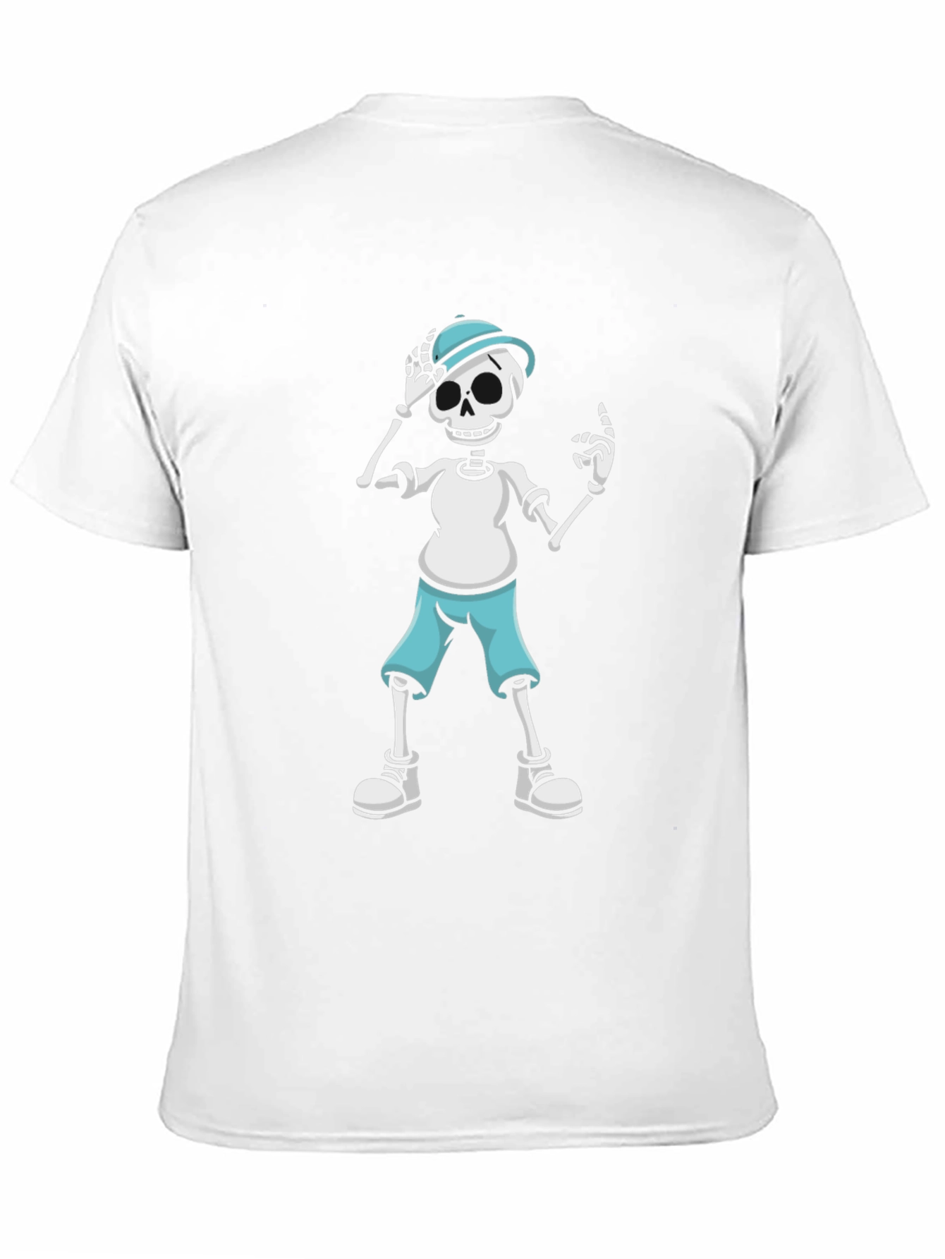 Skeleton Cartoon Graphic Print Black T-Shirt