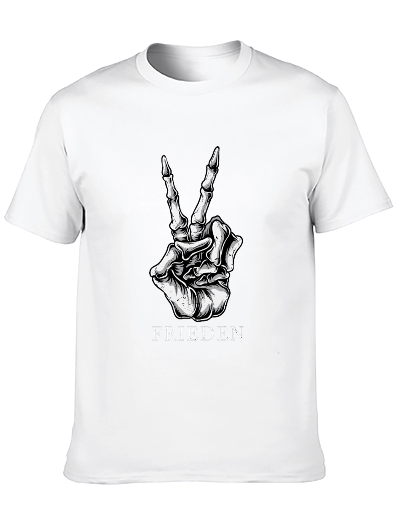 Frieden Peace Skeleton Hand Black Graphic T-Shirt