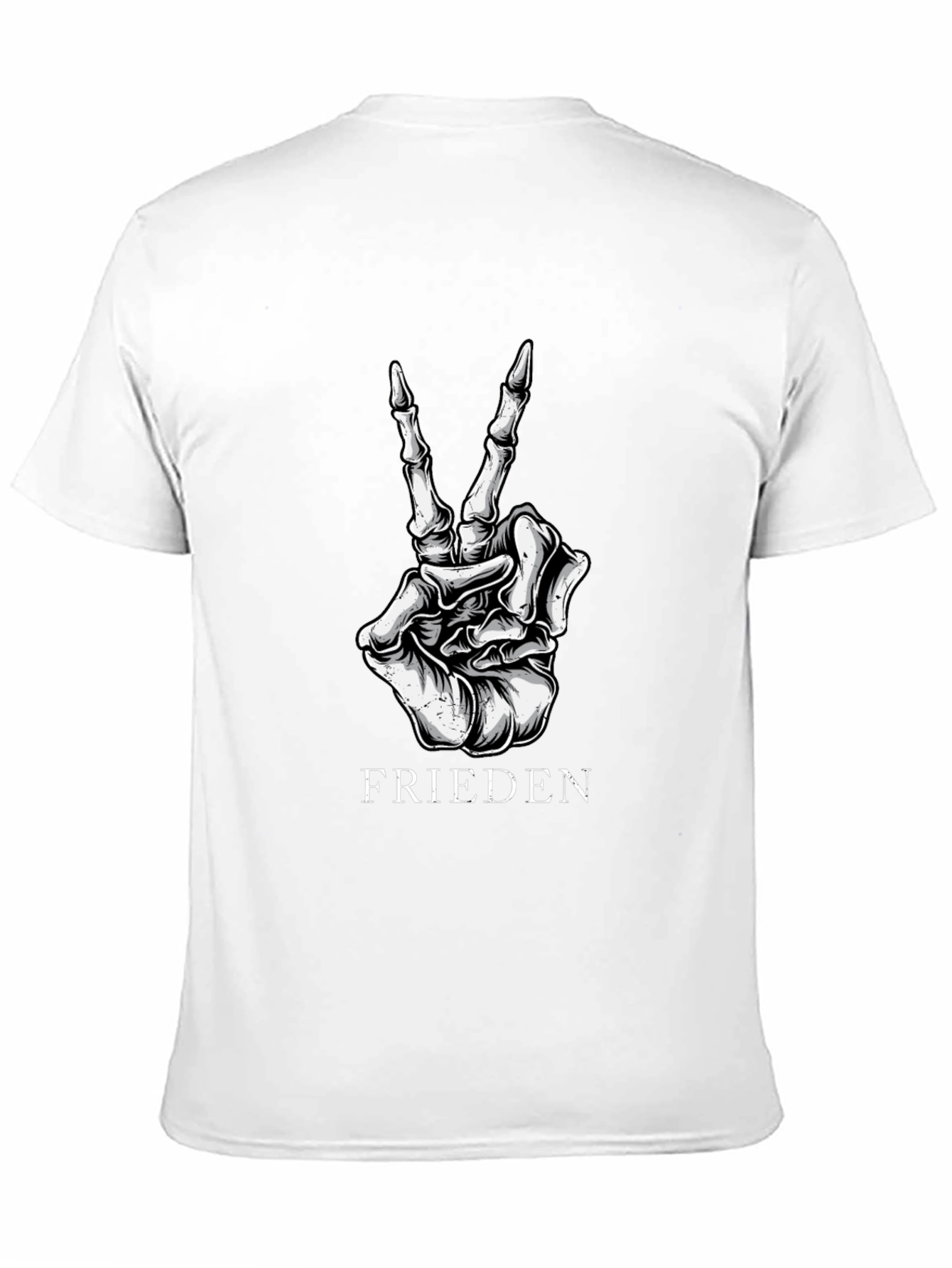 Frieden Peace Skeleton Hand Black Graphic T-Shirt