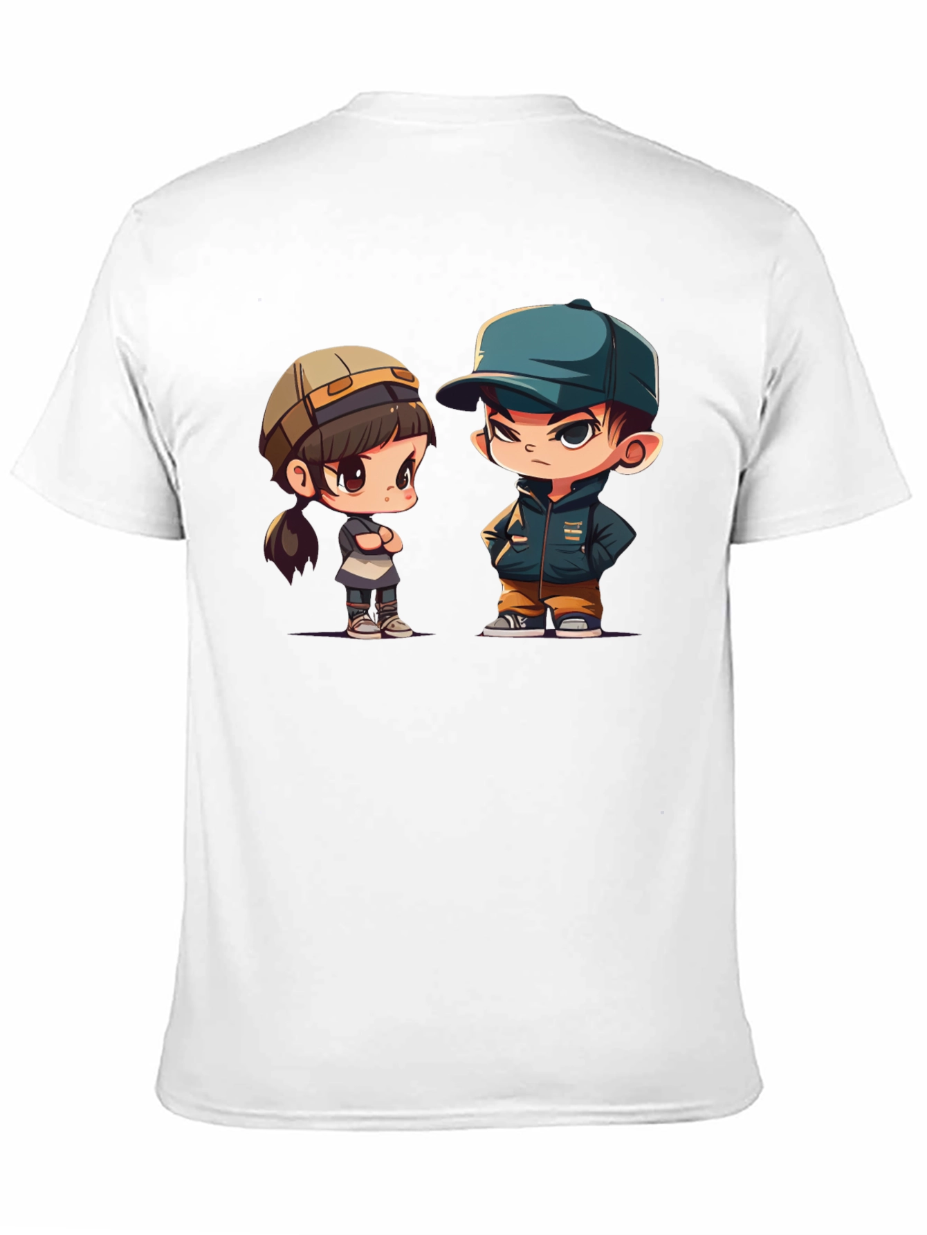 Cute Cartoon Couple Graphic T-Shirt