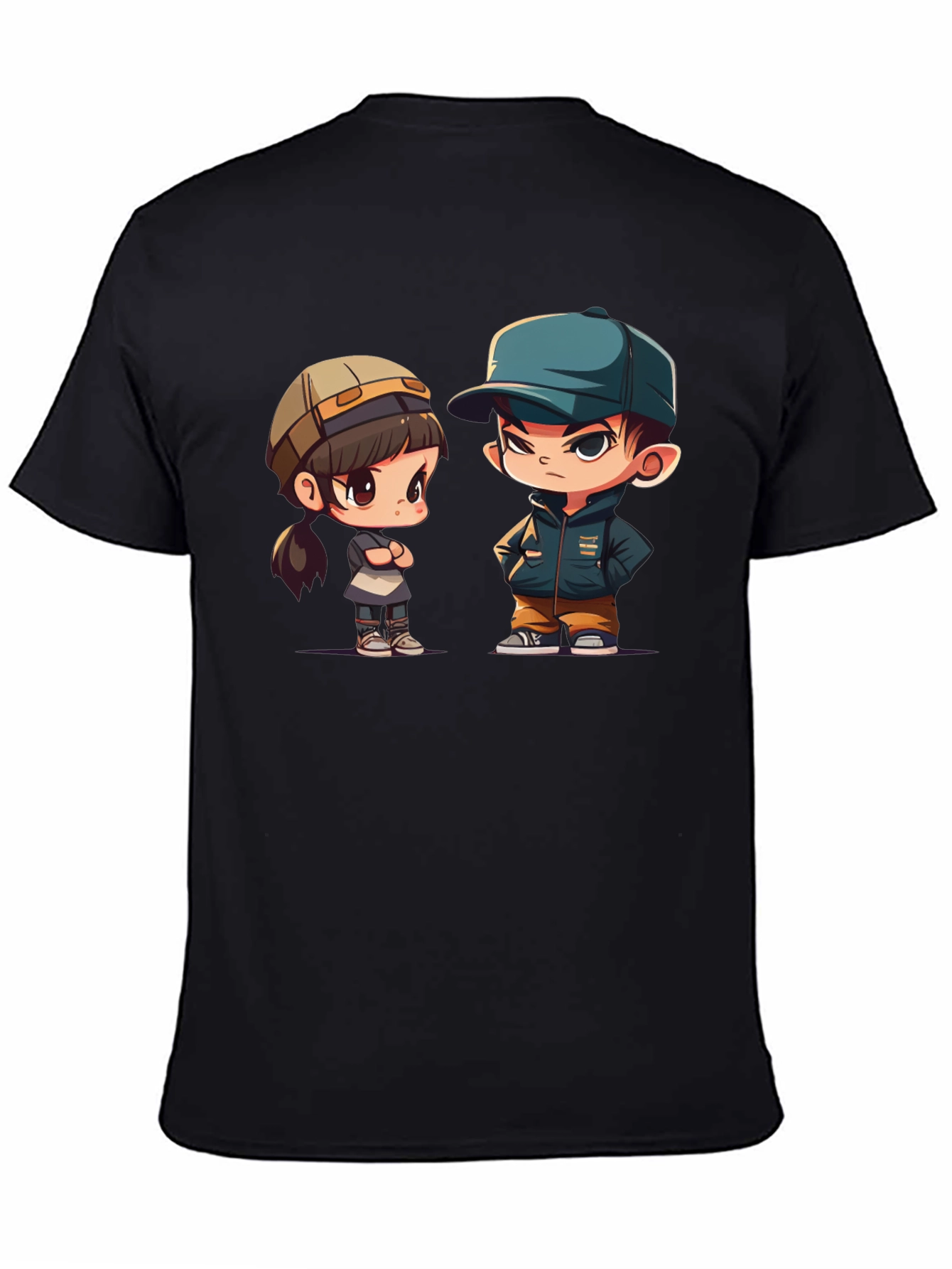 Cute Cartoon Couple Graphic T-Shirt