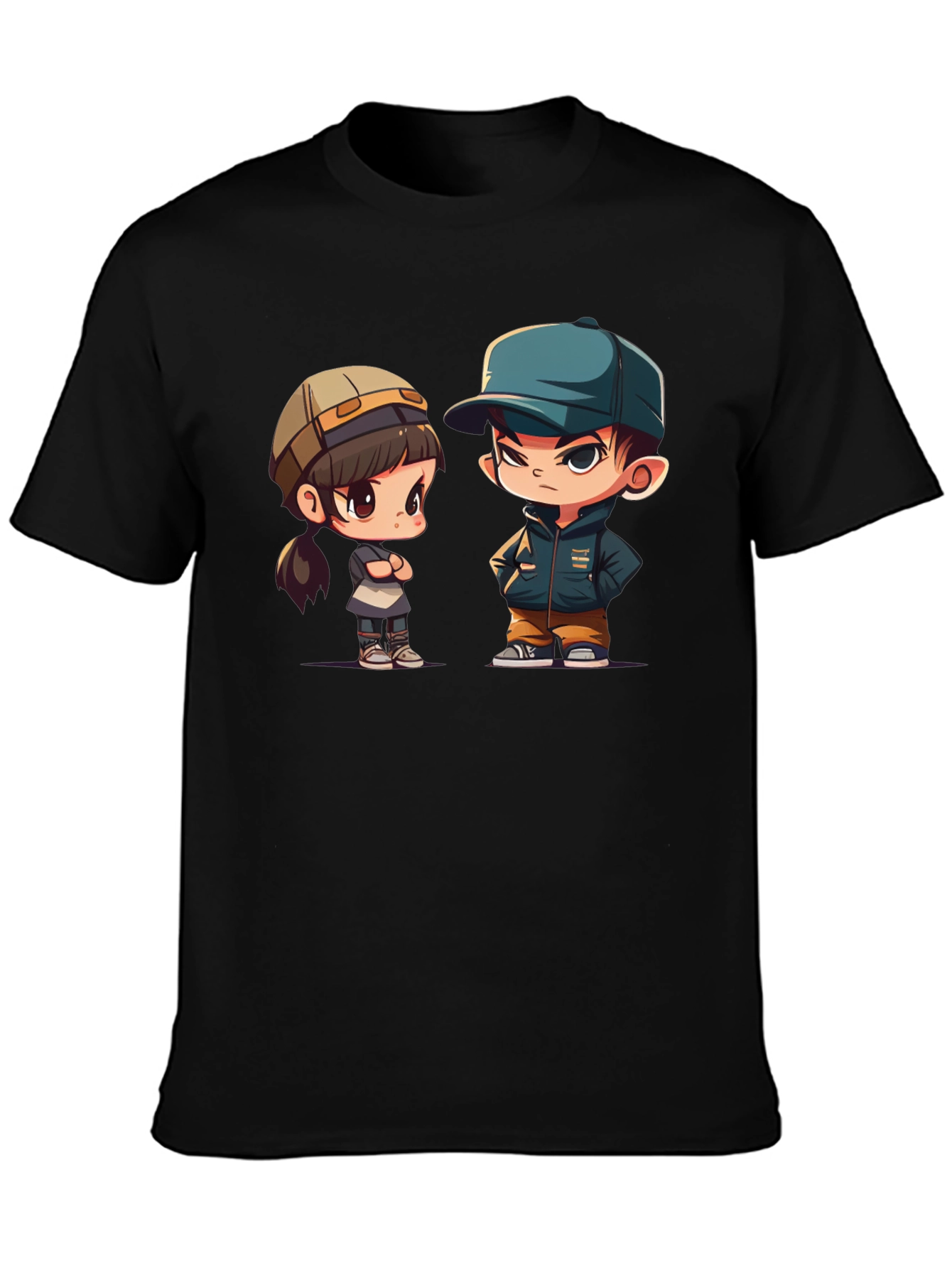 Cute Cartoon Couple Graphic T-Shirt