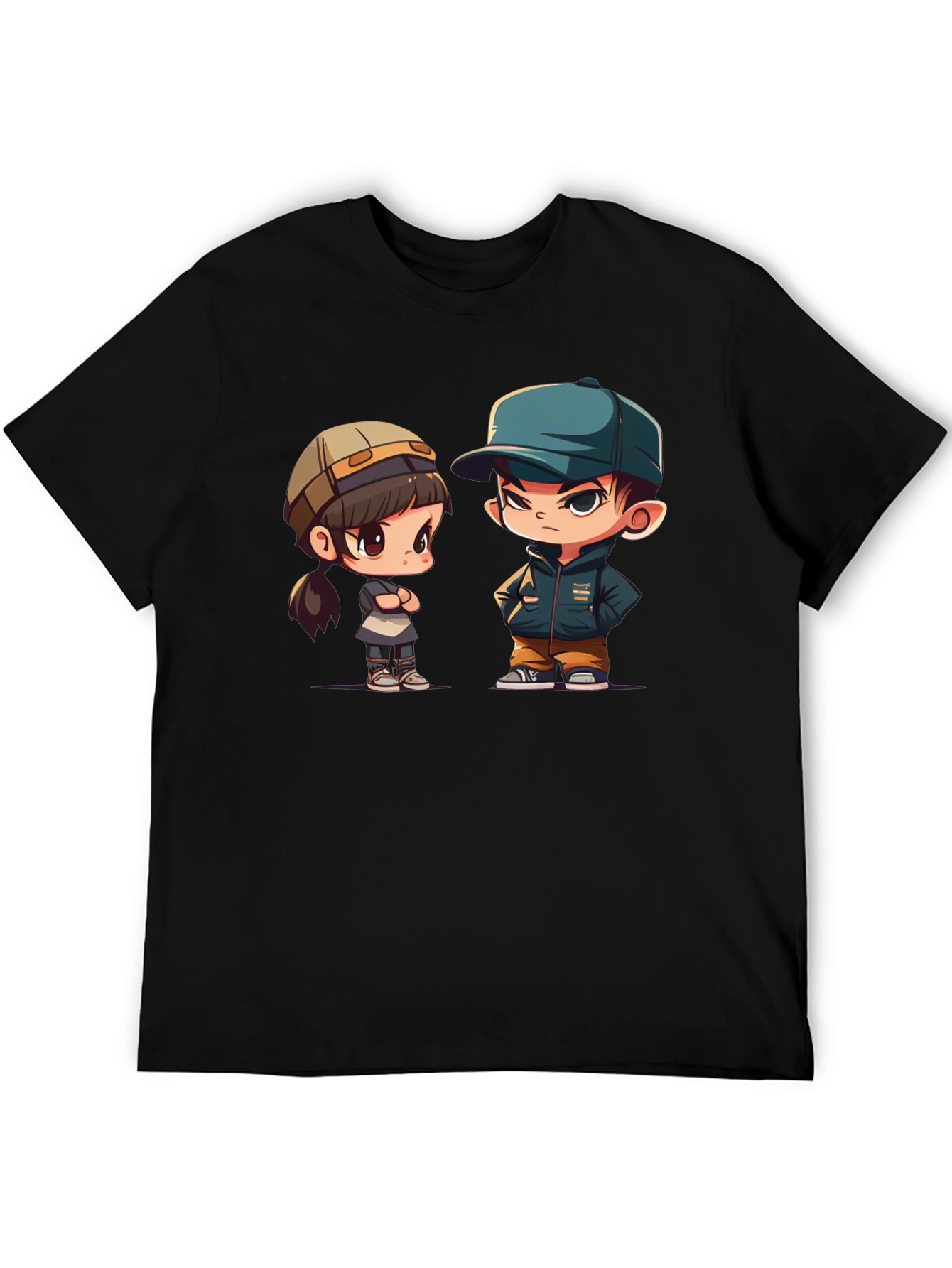 Cute Cartoon Couple Graphic T-Shirt