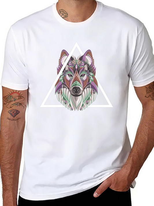 Geometric Wolf T-Shirt - Modern Graphic Tee