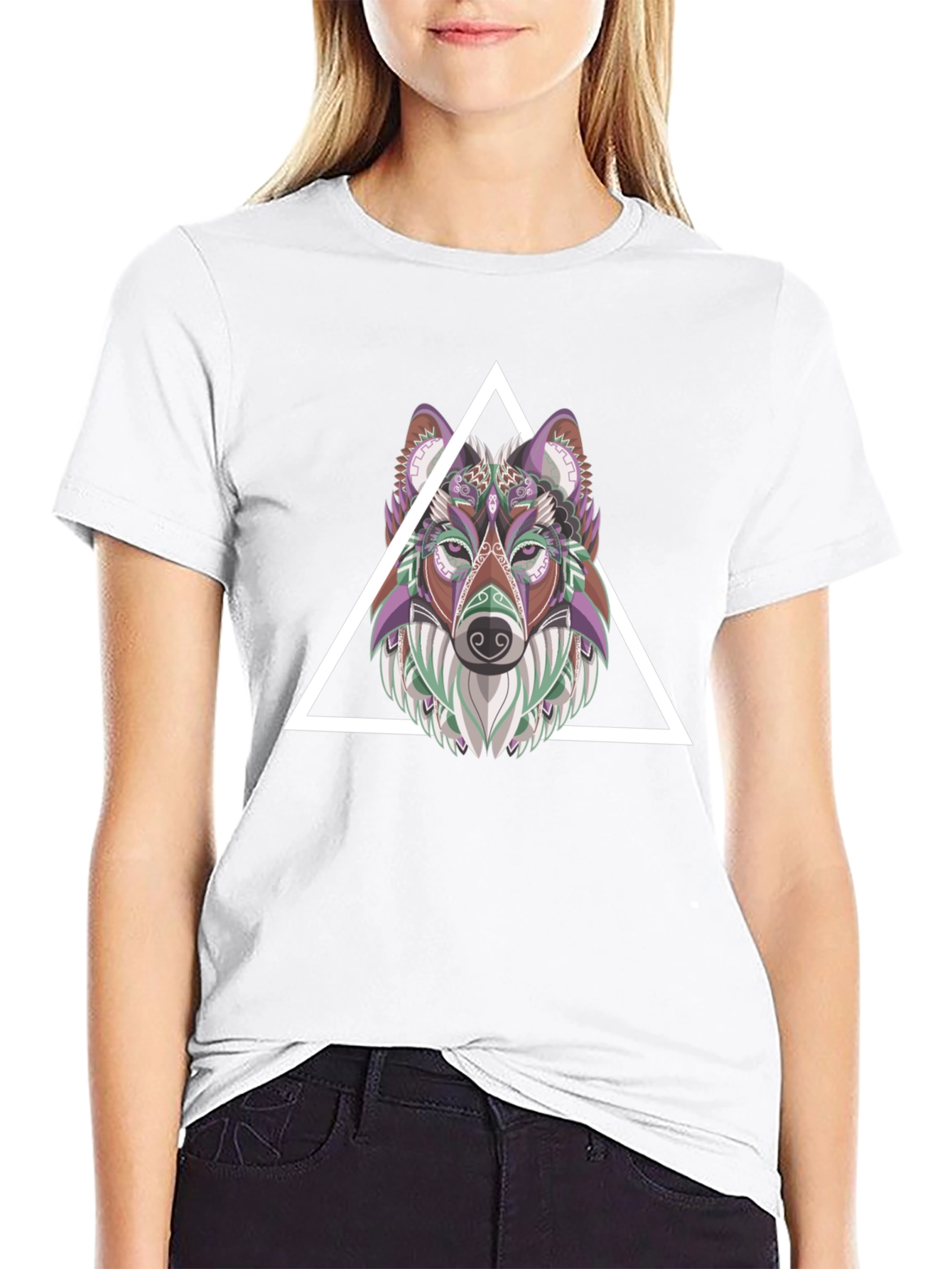 Geometric Wolf T-Shirt - Modern Graphic Tee