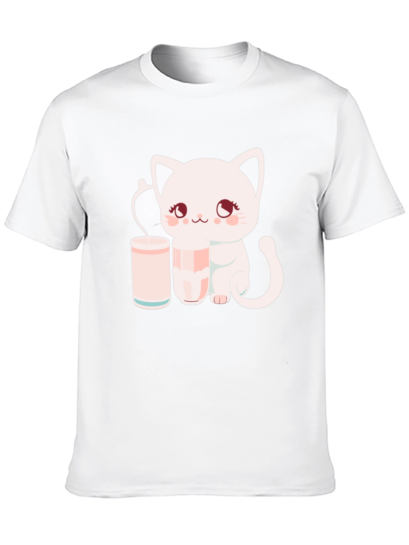 Cute Kitten with Milk T-Shirt