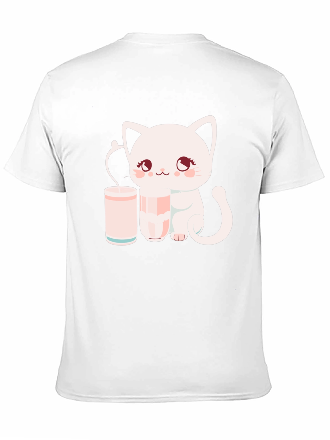 Cute Kitten with Milk T-Shirt