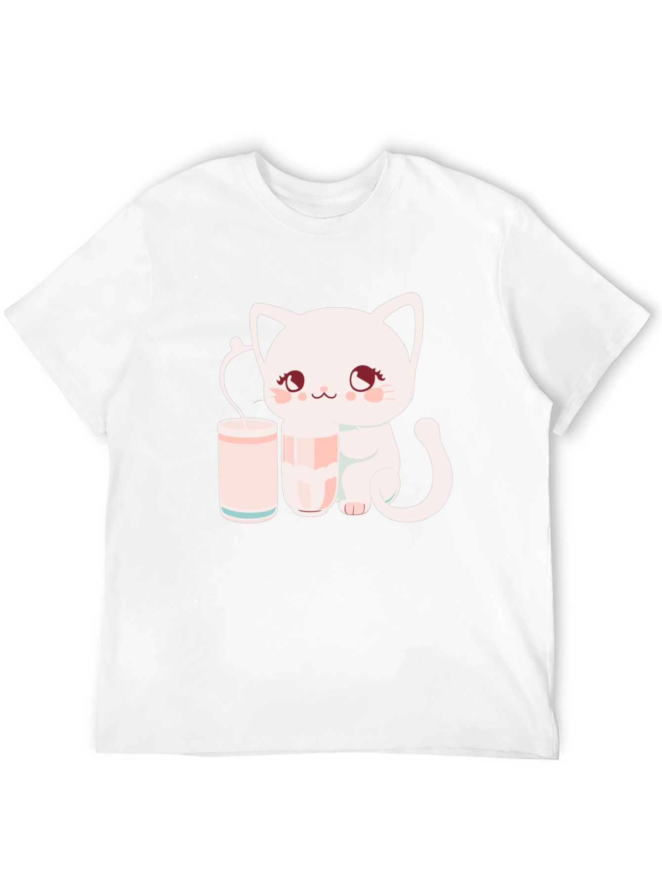 Cute Kitten with Milk T-Shirt