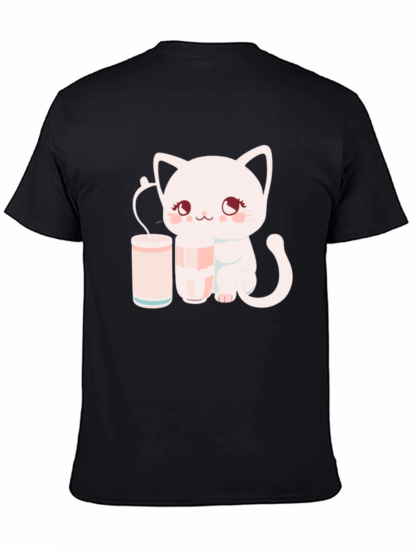 Cute Kitten with Milk T-Shirt