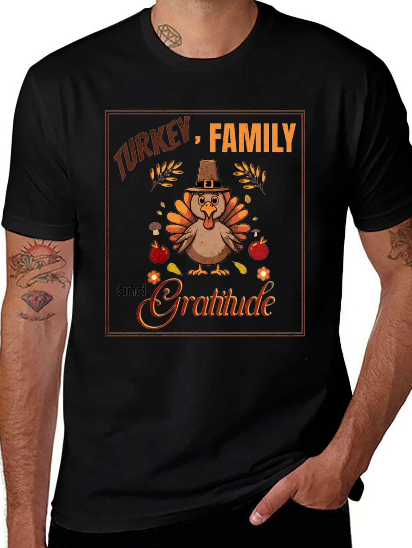 Turkey Family Gratitude T-Shirt