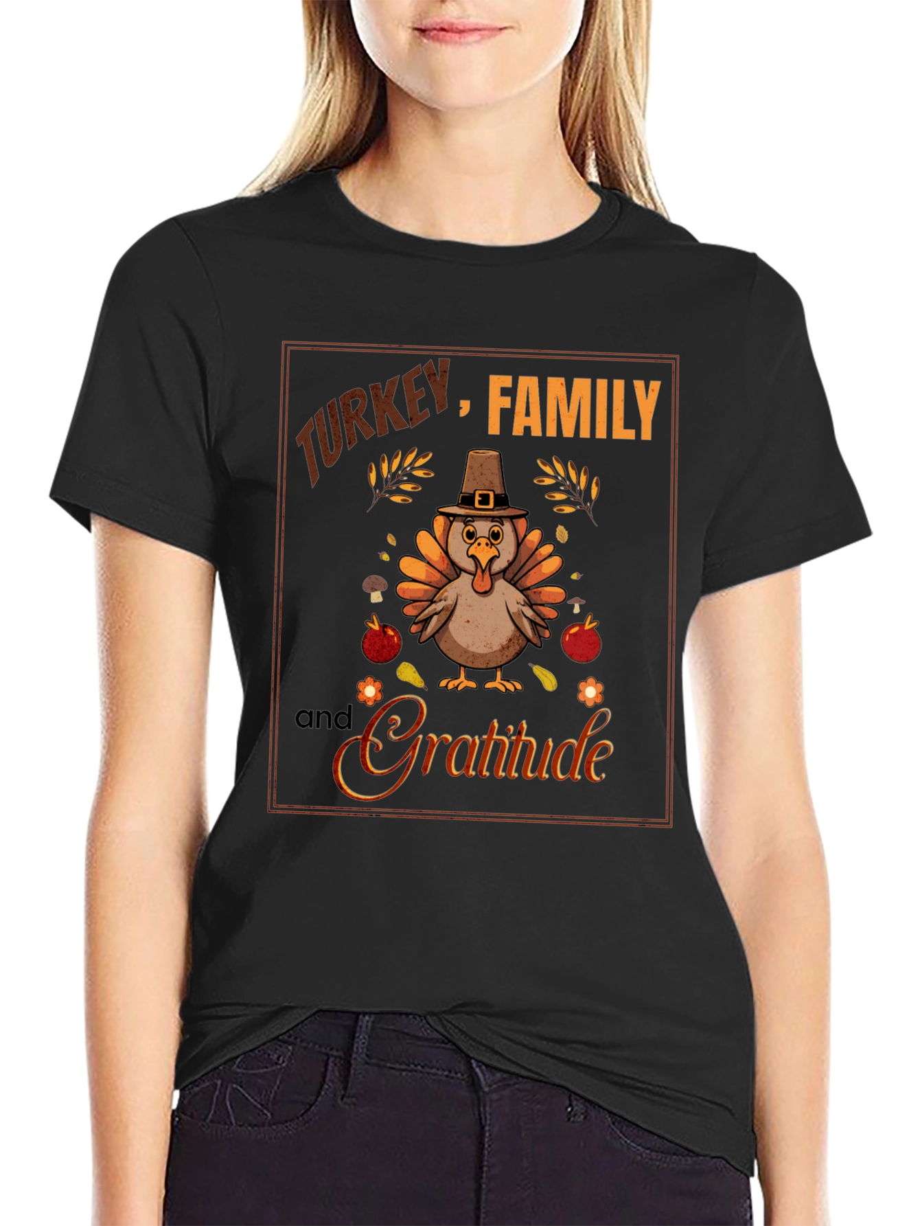 Turkey Family Gratitude T-Shirt