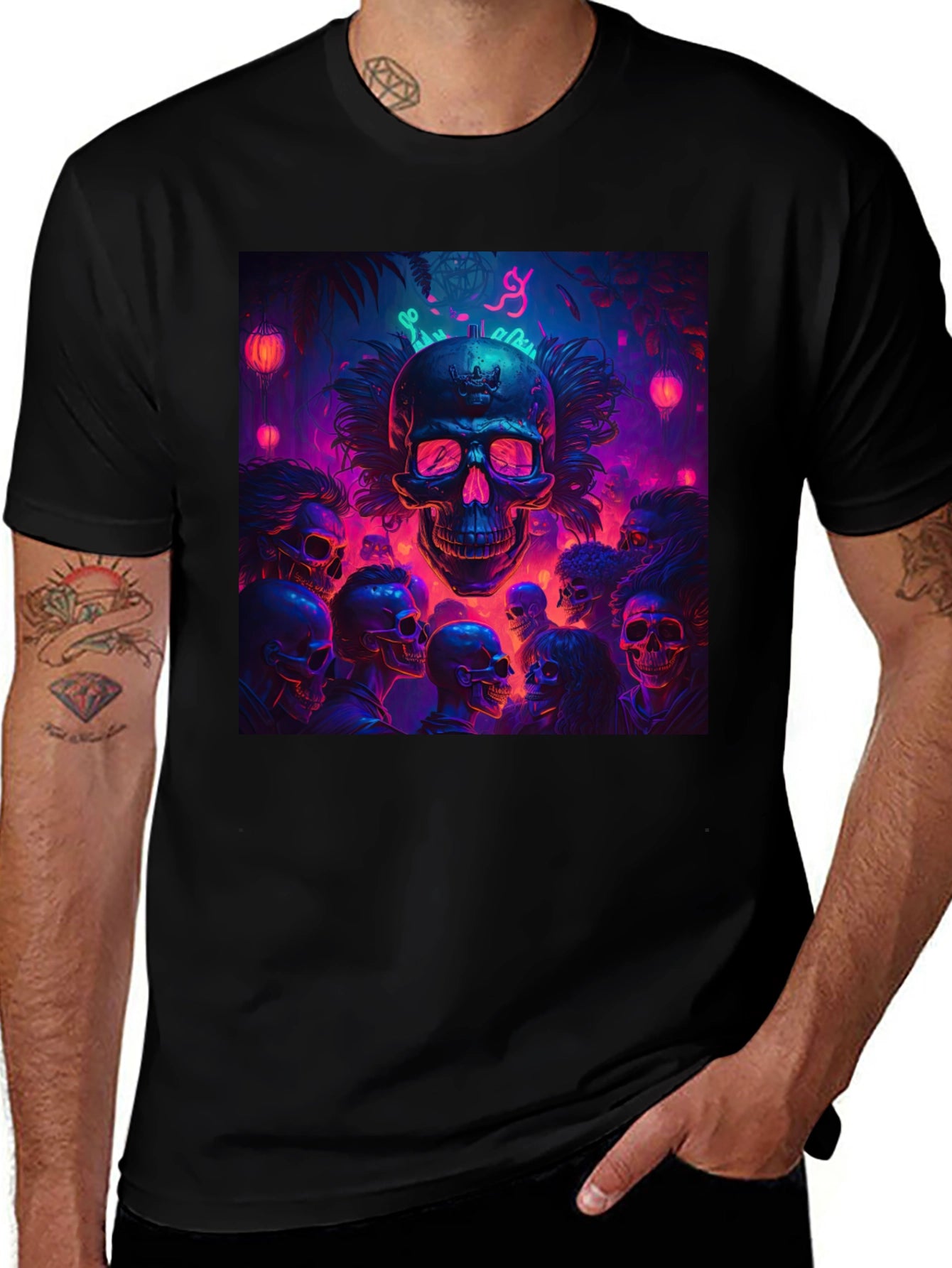 Skull Crowd Graphic Tee - Dark & Edgy Design